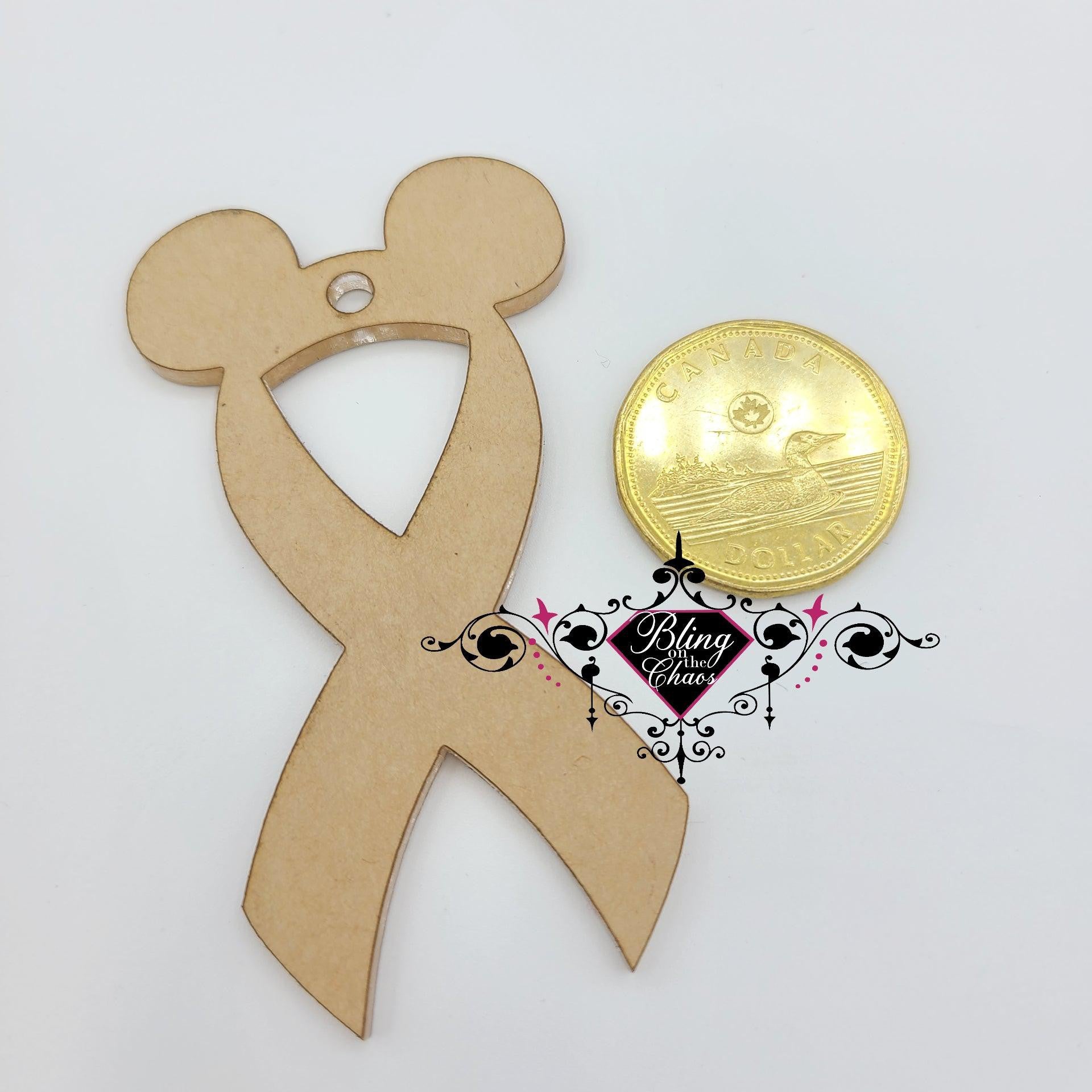 Awareness Ribbon Mouse Ears 3"