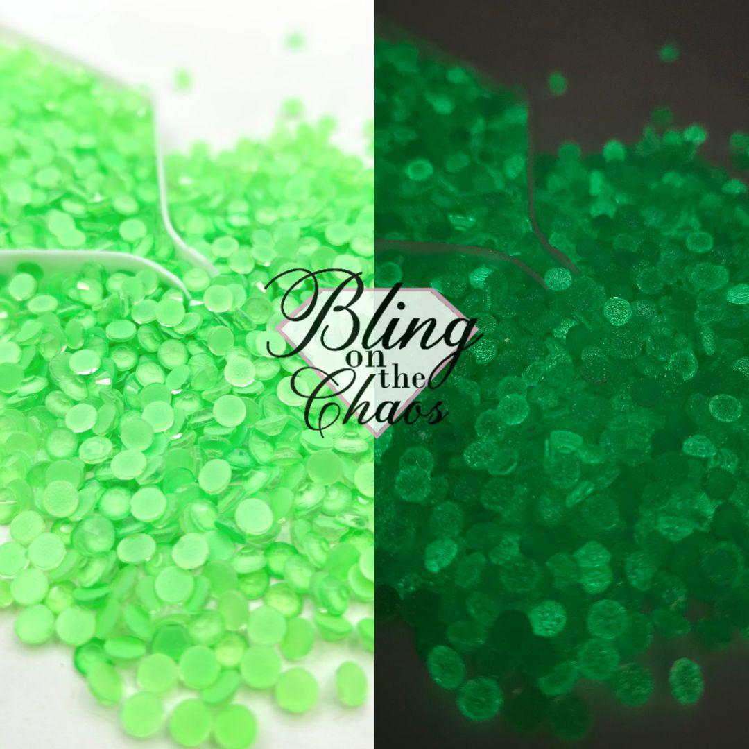 Glow Bright Green Rhinestone