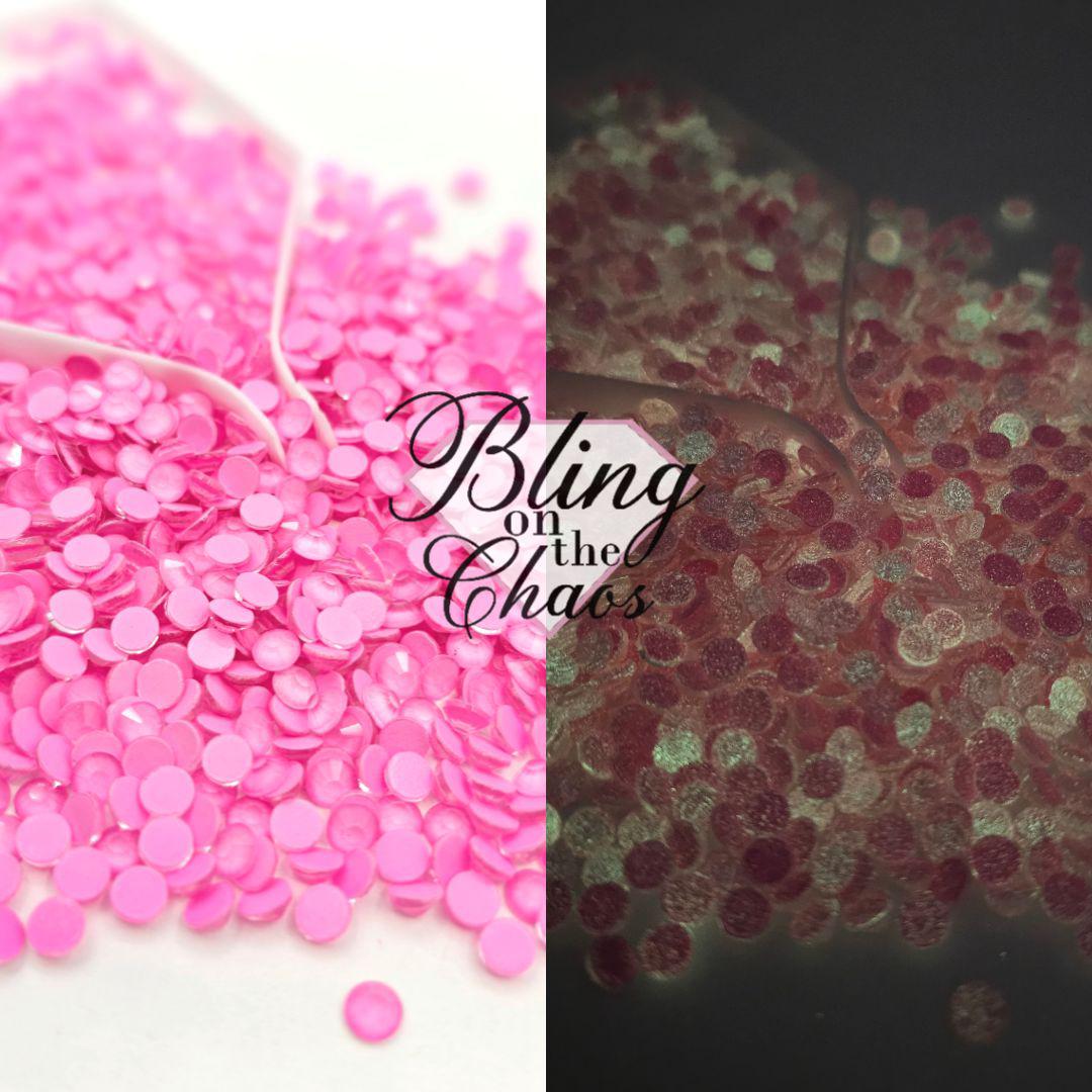 Glow Bright Light Pink Rhinestone