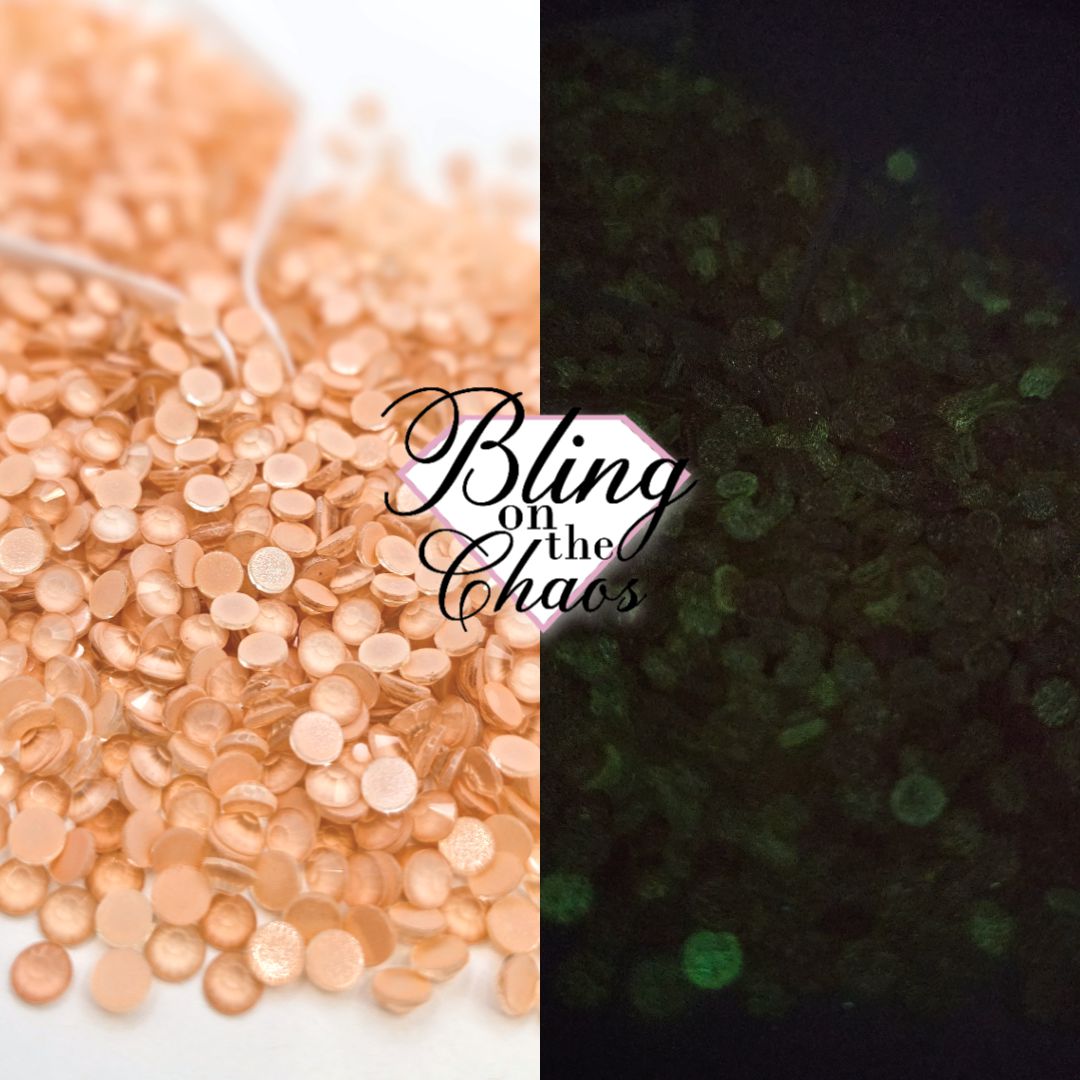 Glow Light Peach Rhinestone