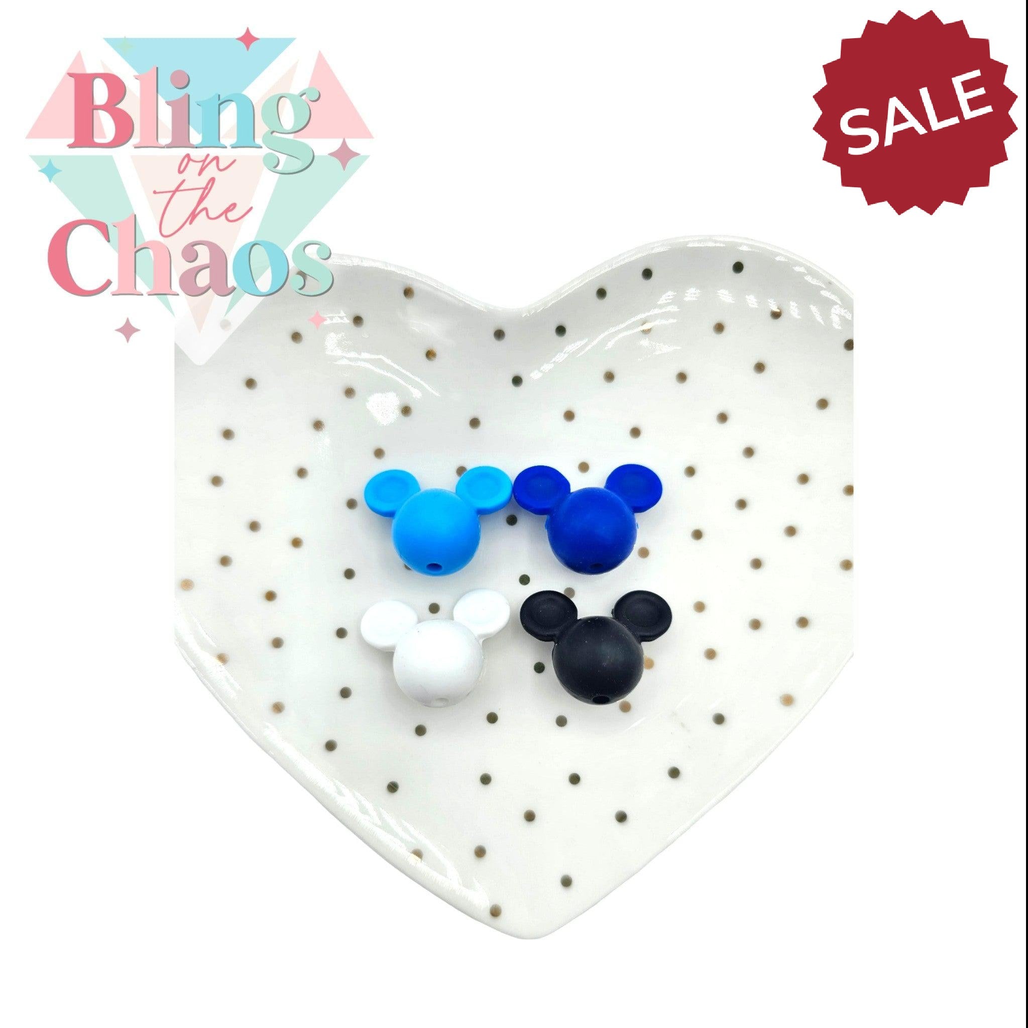 Mini Mouse Head Silicone Bead