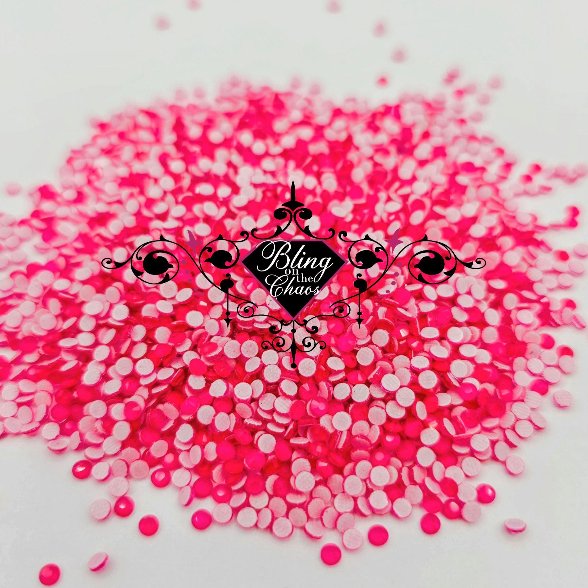 Neon Rose Hotfix Rhinestones
