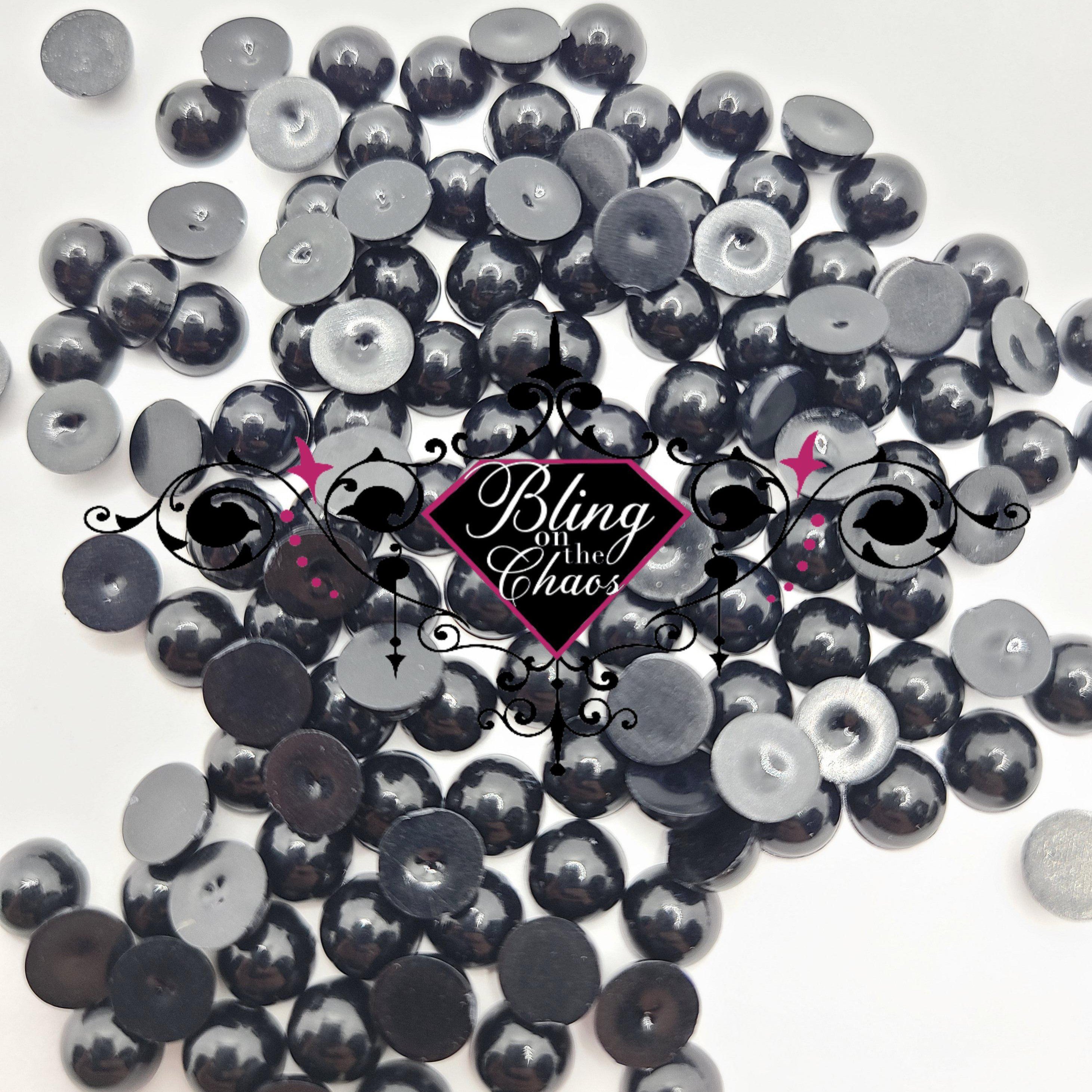 Black Velvet Flat-back Pearls