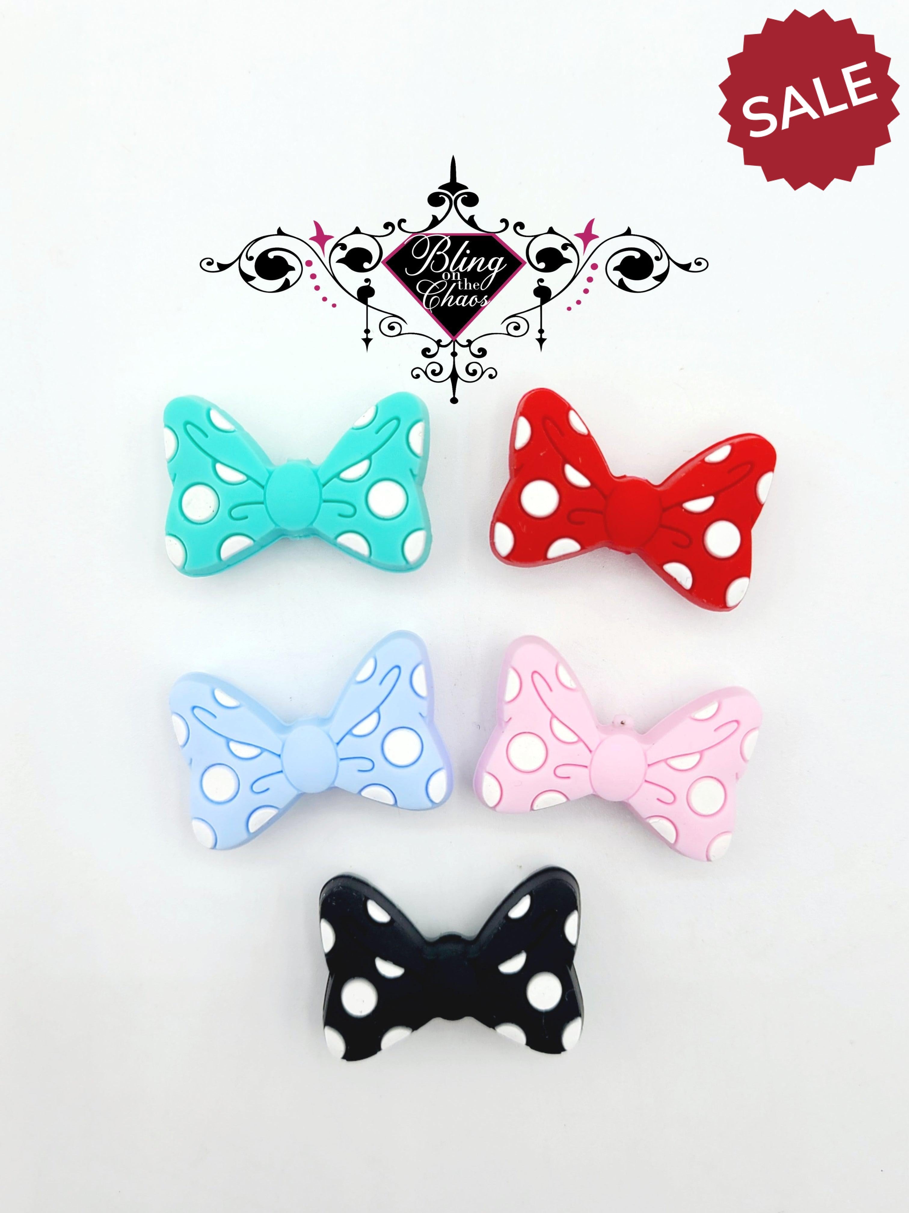 Polka-Dot Bow Silicone Bead