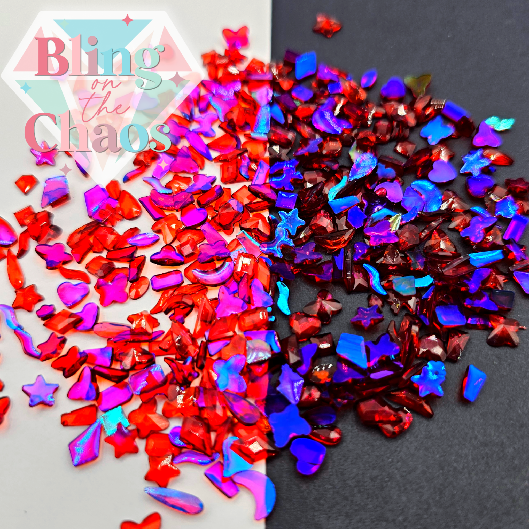 Aurora Medium Siam Transparent Resin Assorted Shapes