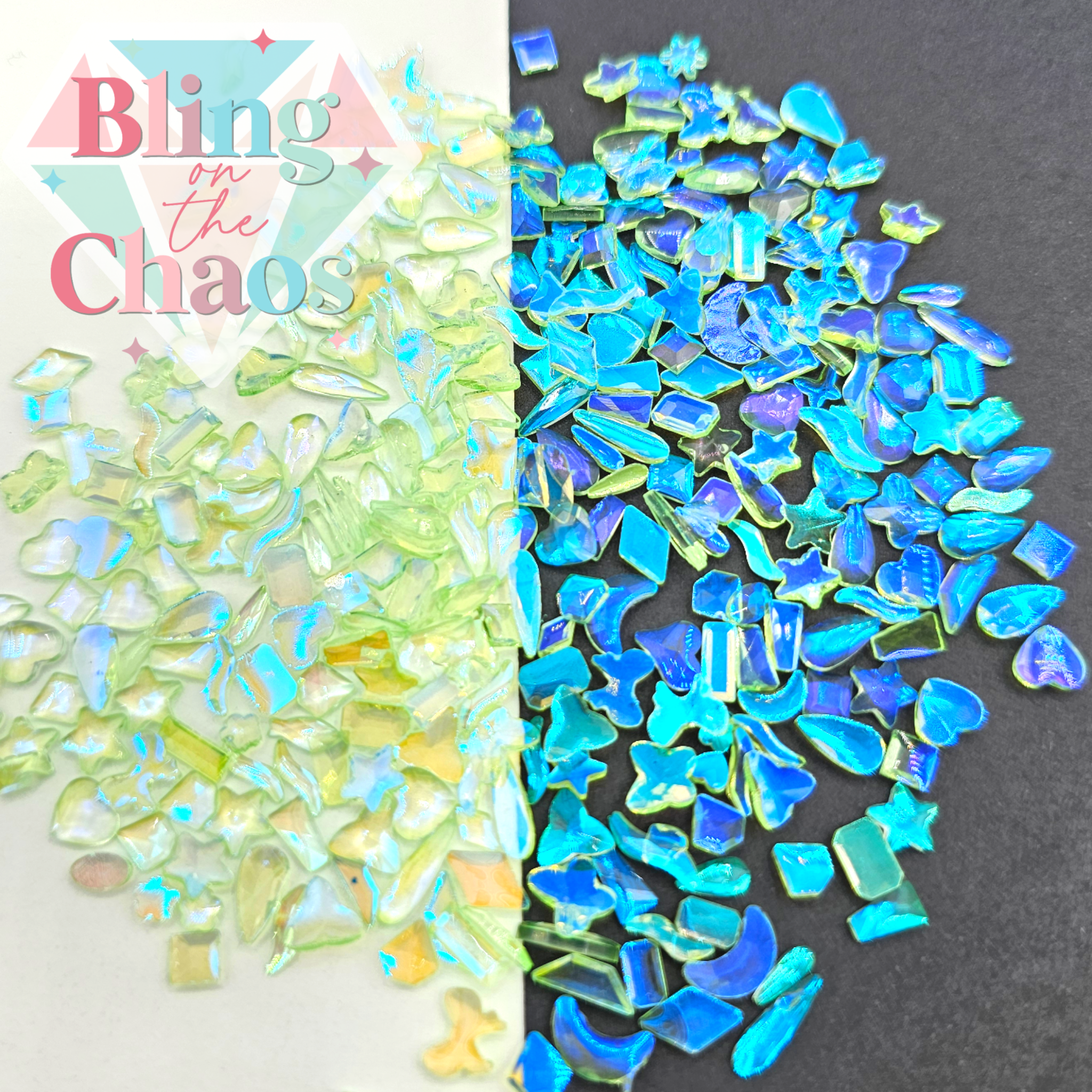 Aurora Peridot Transparent Resin Assorted Shapes