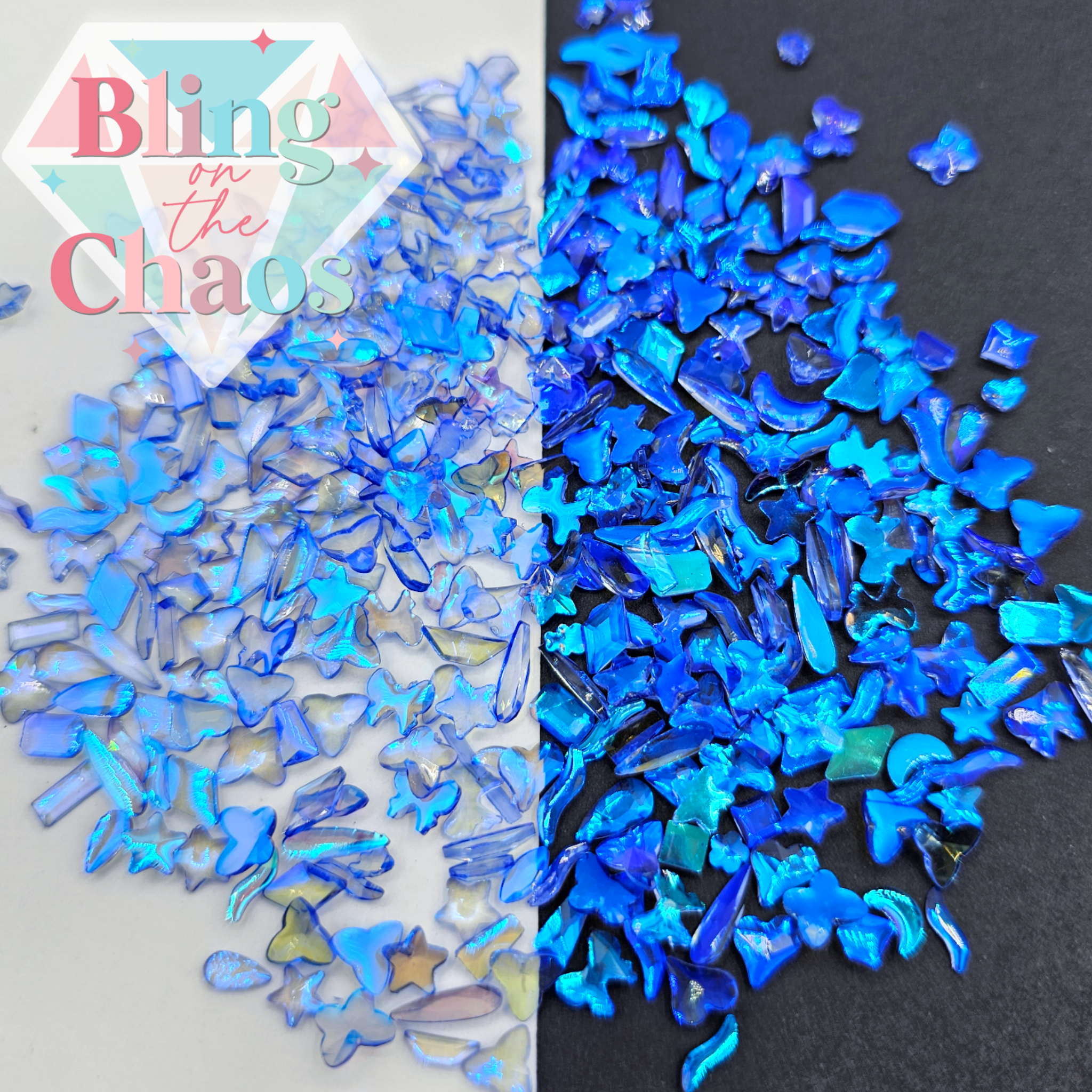 Aurora Sapphire Transparent Resin Assorted Shapes