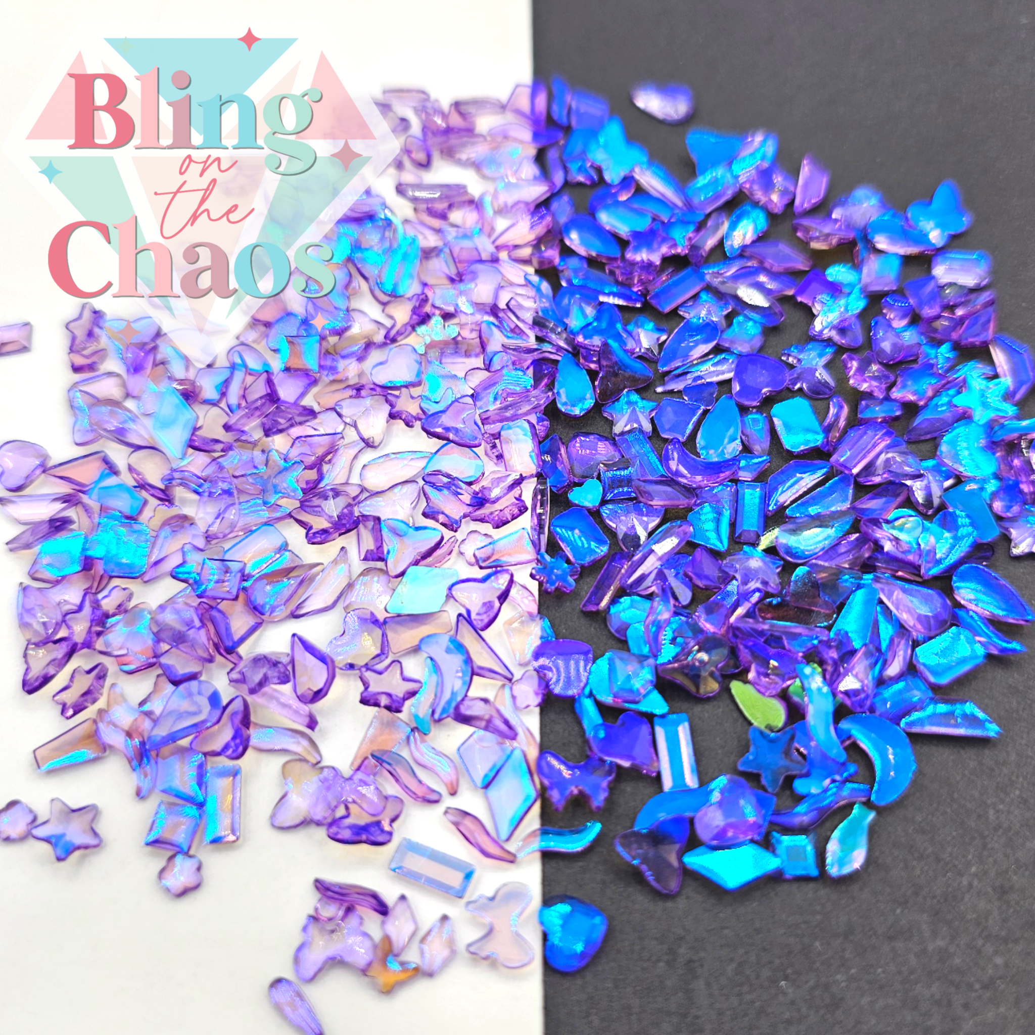Aurora Tanzanite Transparent Resin Assorted Shapes