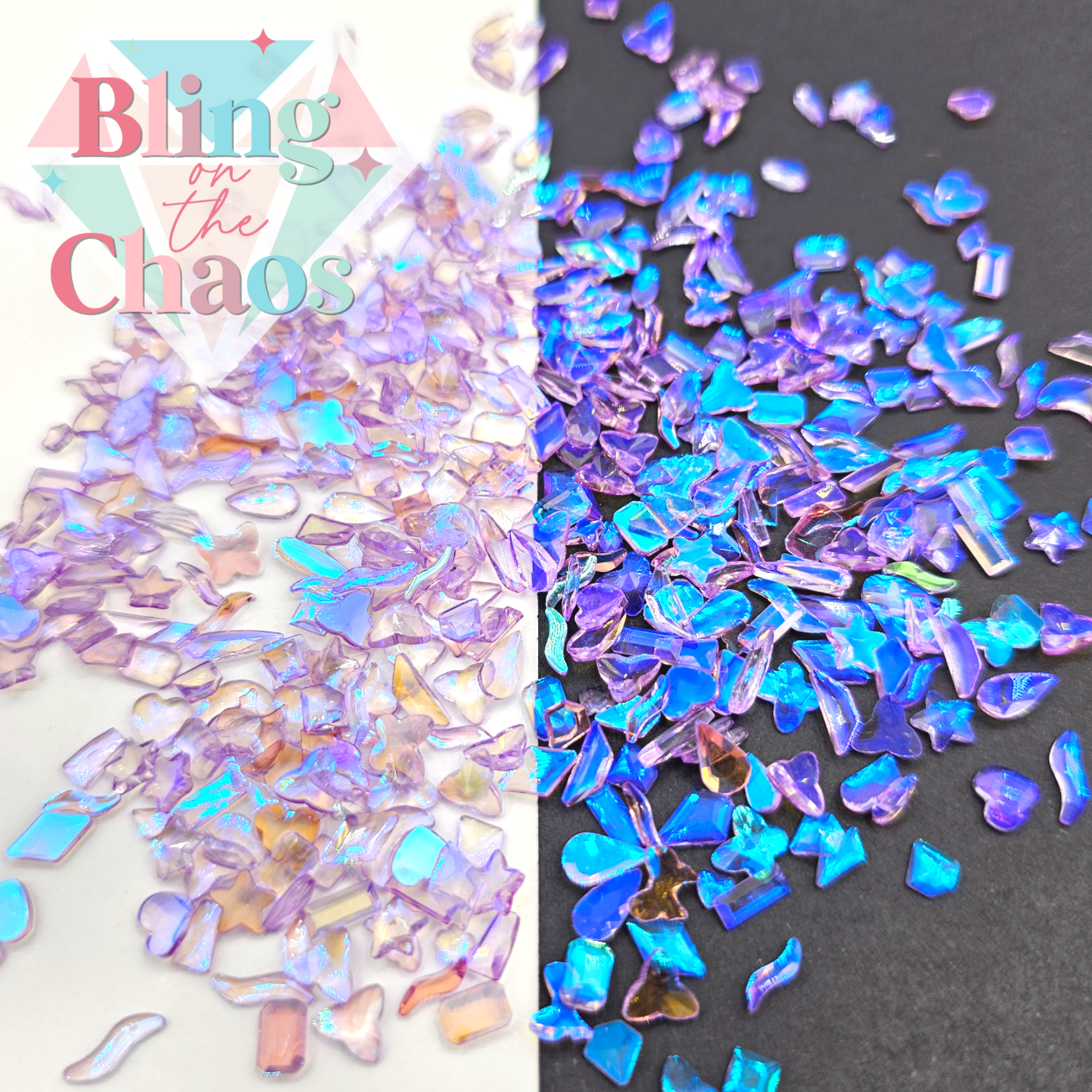 Aurora Violet Transparent Resin Assorted Shapes