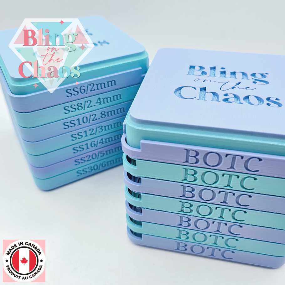 BOTC Light Purple Aqua Ombre Stacking Rhinestone Flipping Trays