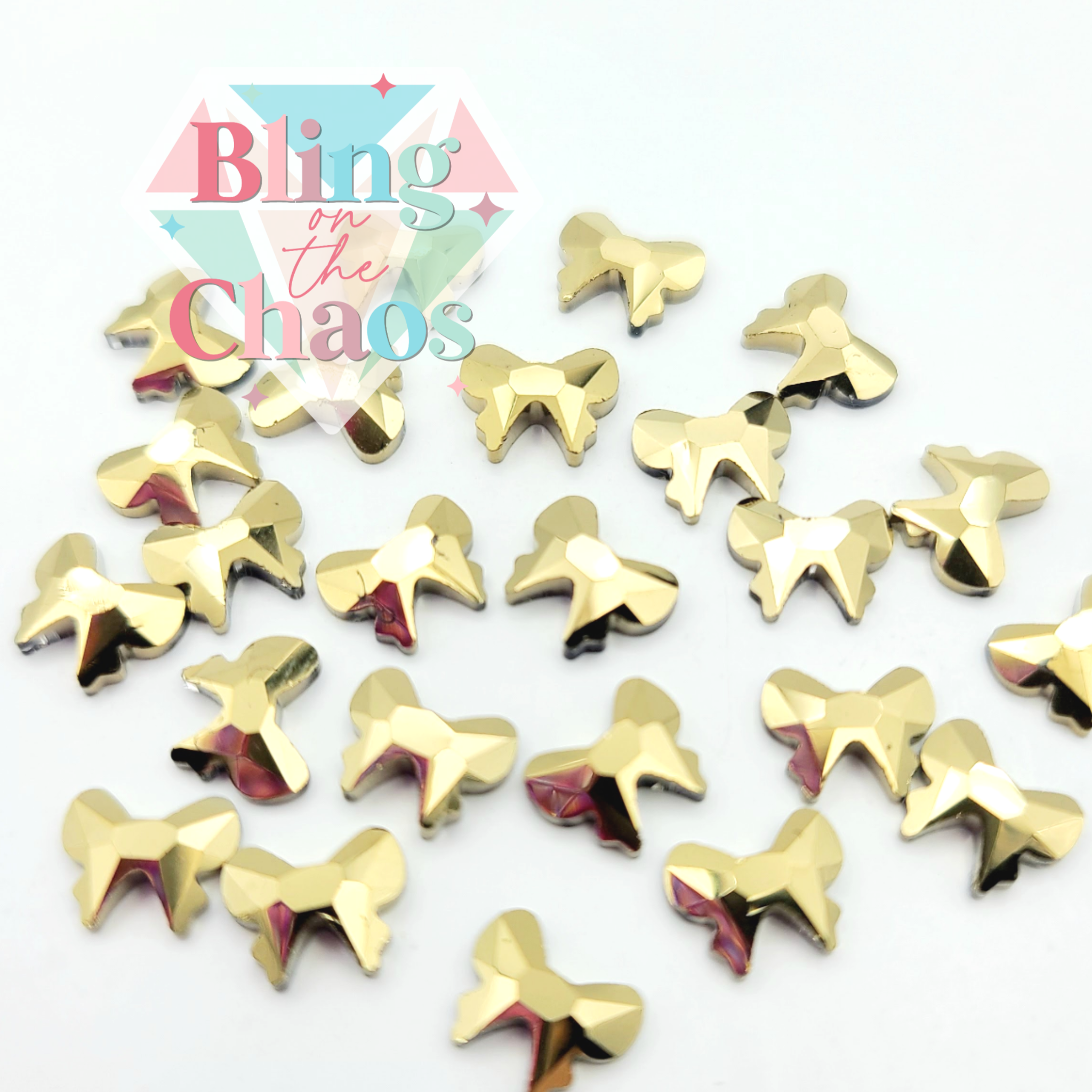 Gold Aurum Rhinestone Bows