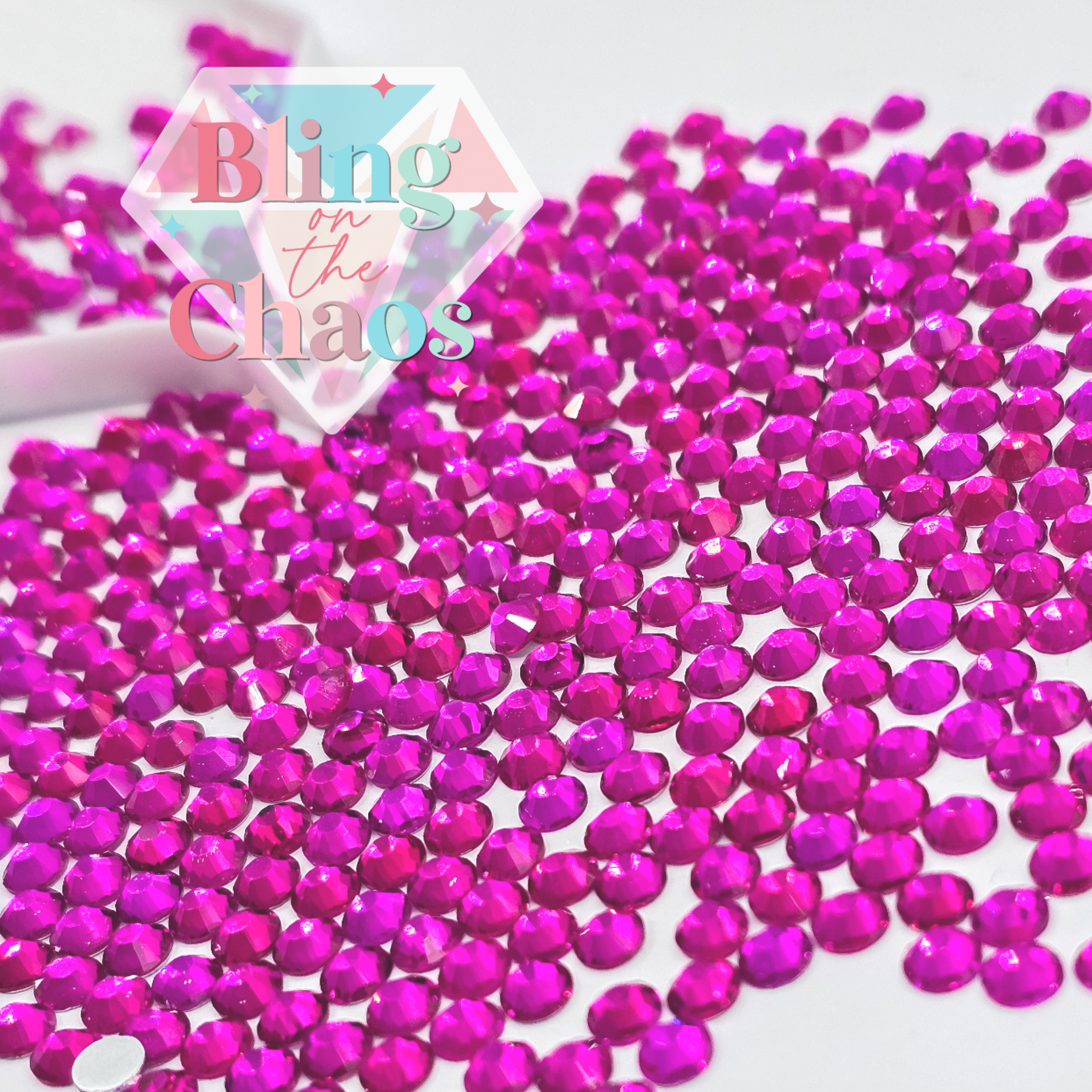 Light Peach Red Blossom Rhinestone