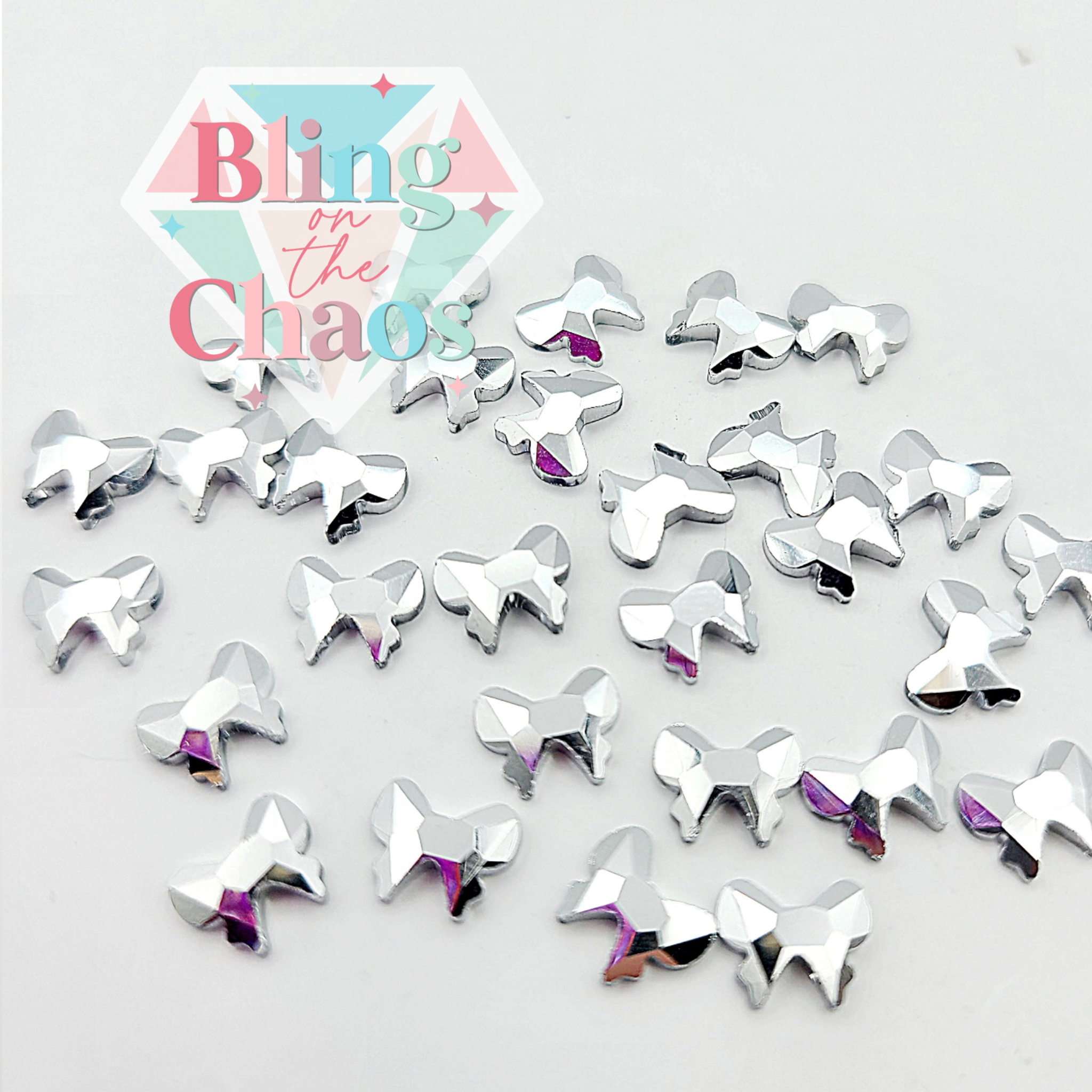 Silver Labrador Rhinestone Bows