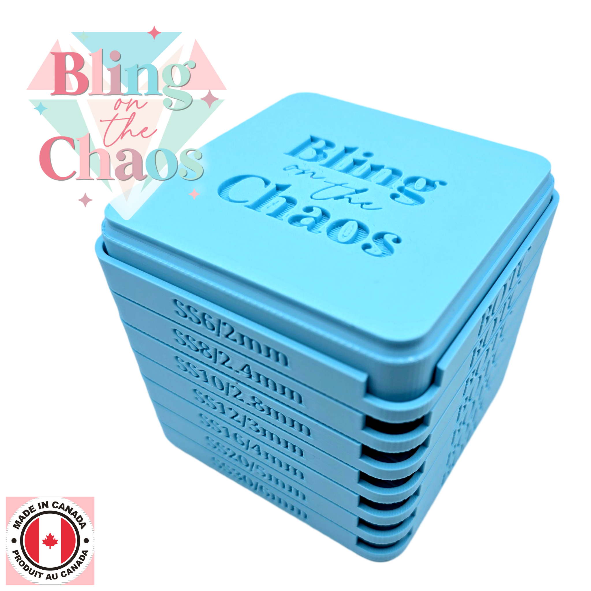 BOTC Aqua Stacking Rhinestone Flipping Trays
