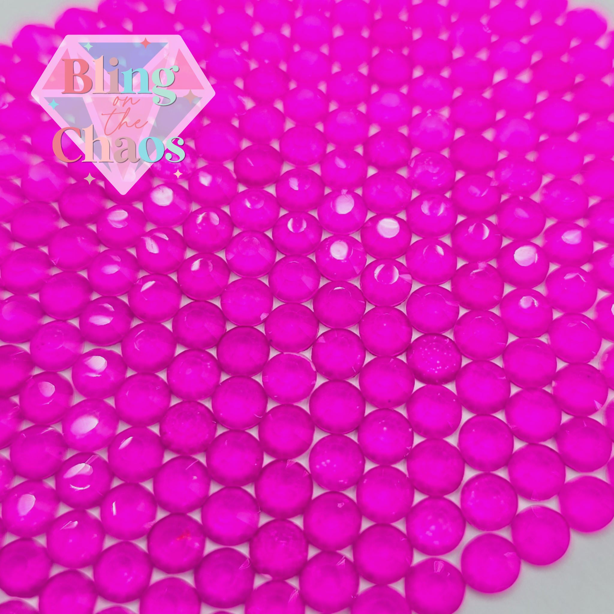 Peach Red Neon Rhinestone