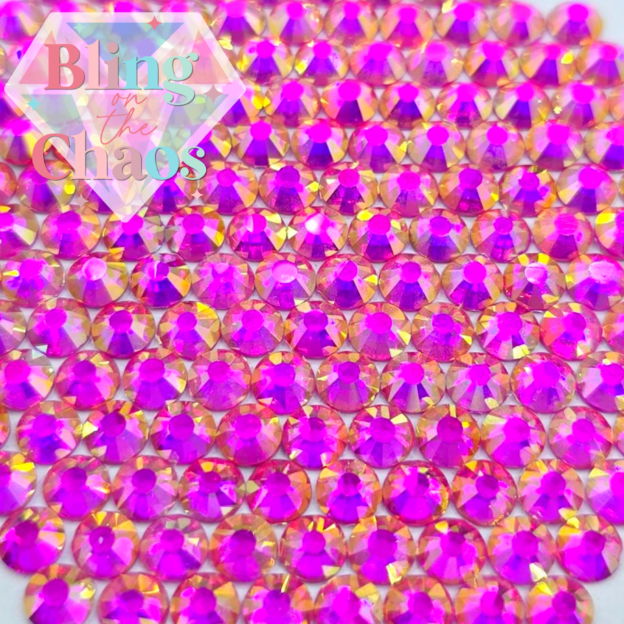 Light Peach Red Dazzle Rhinestone