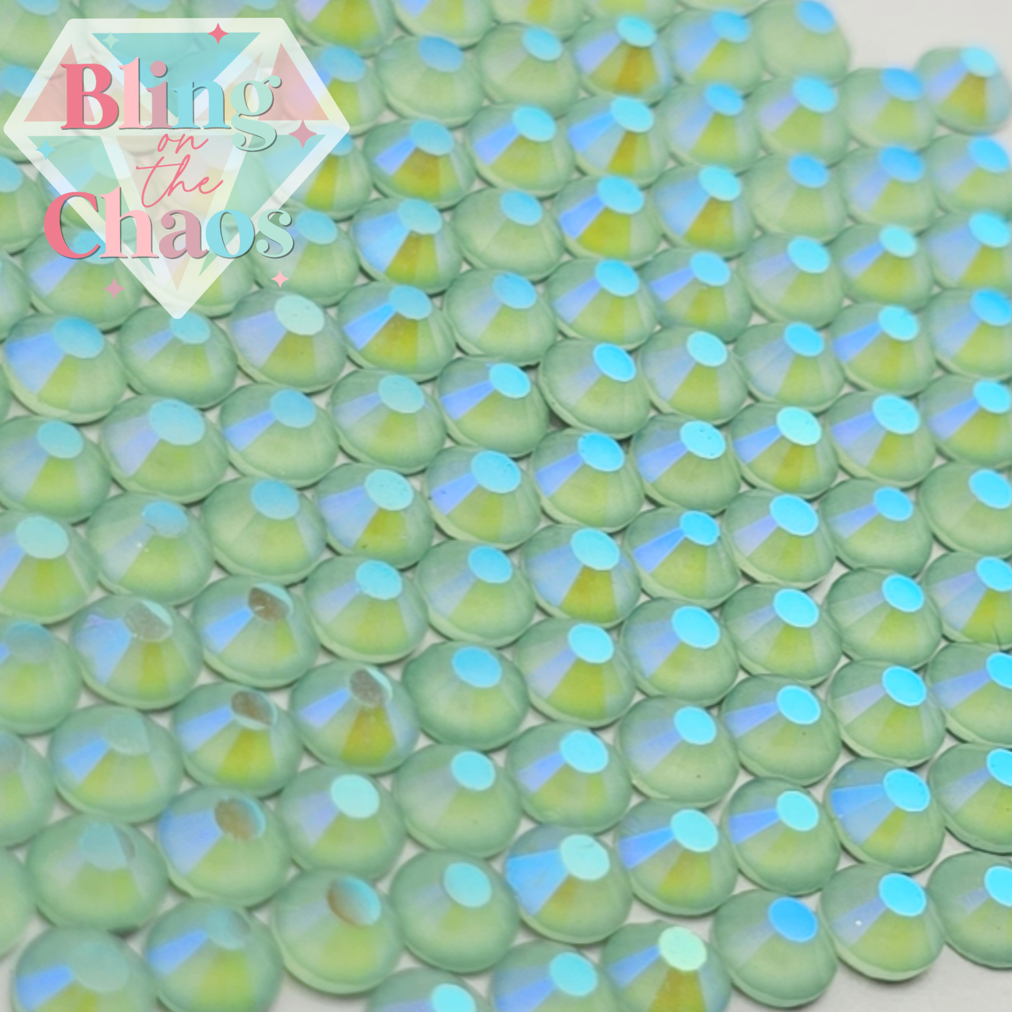 Mystical Mocha Pastel Green Rhinestone