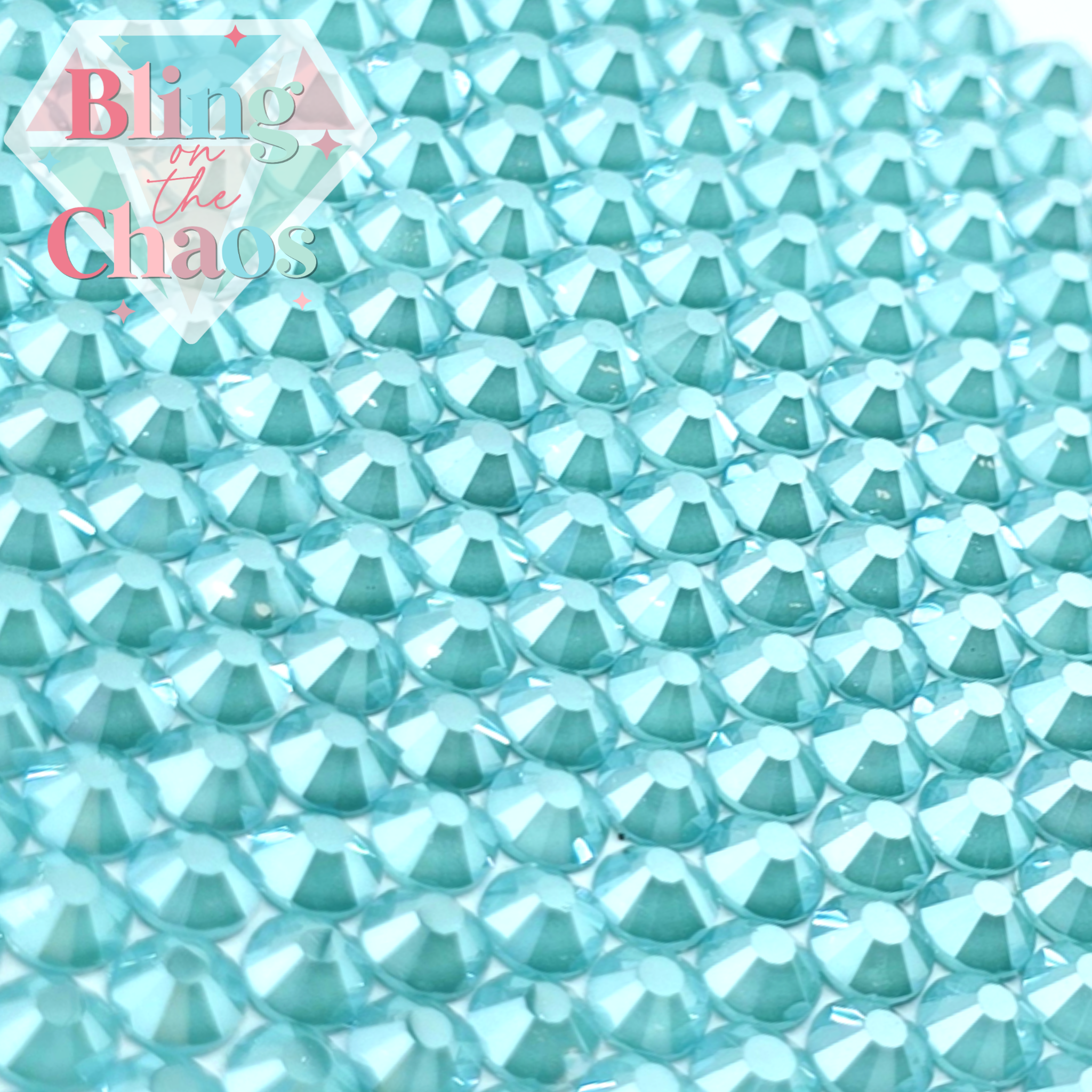 Neon Turquoise Luster Rhinestone
