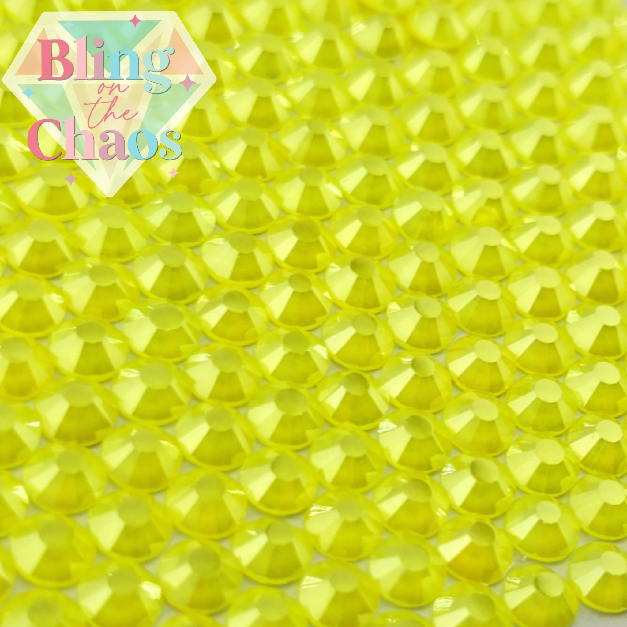 Neon Yellow Rose Luster Rhinestone