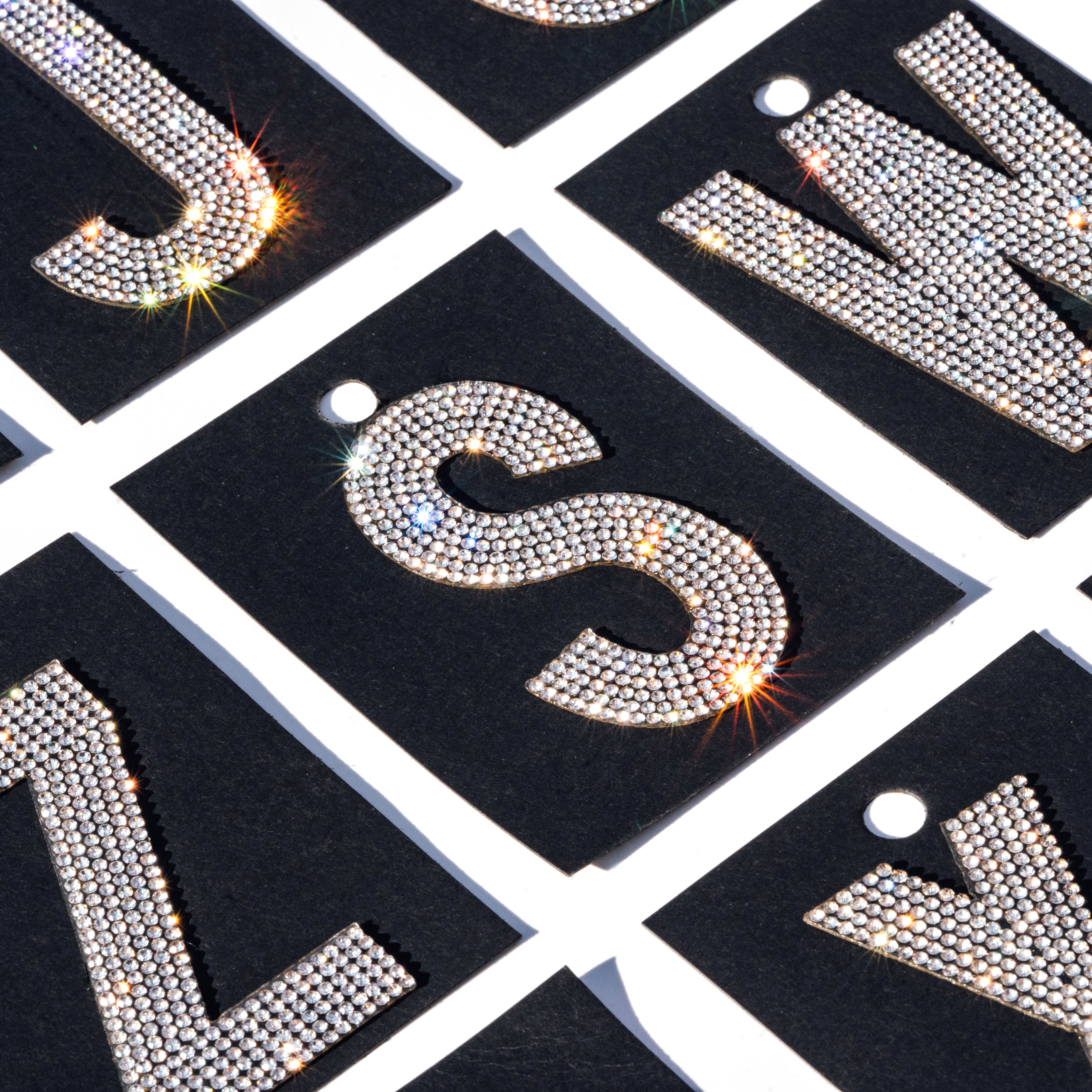 3" Rhinestone Iron On Letters | Crystal Letter Patch | L-6