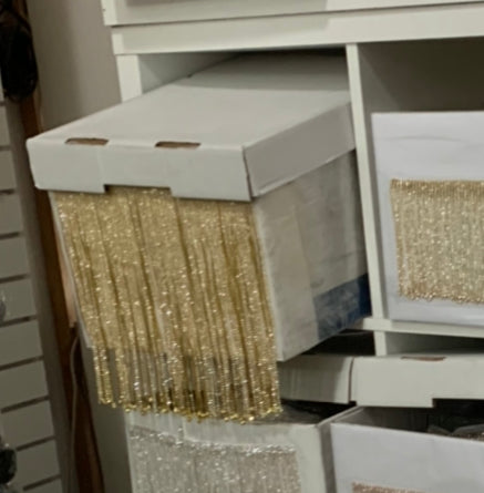 12 Gold Rhinestone Fringe