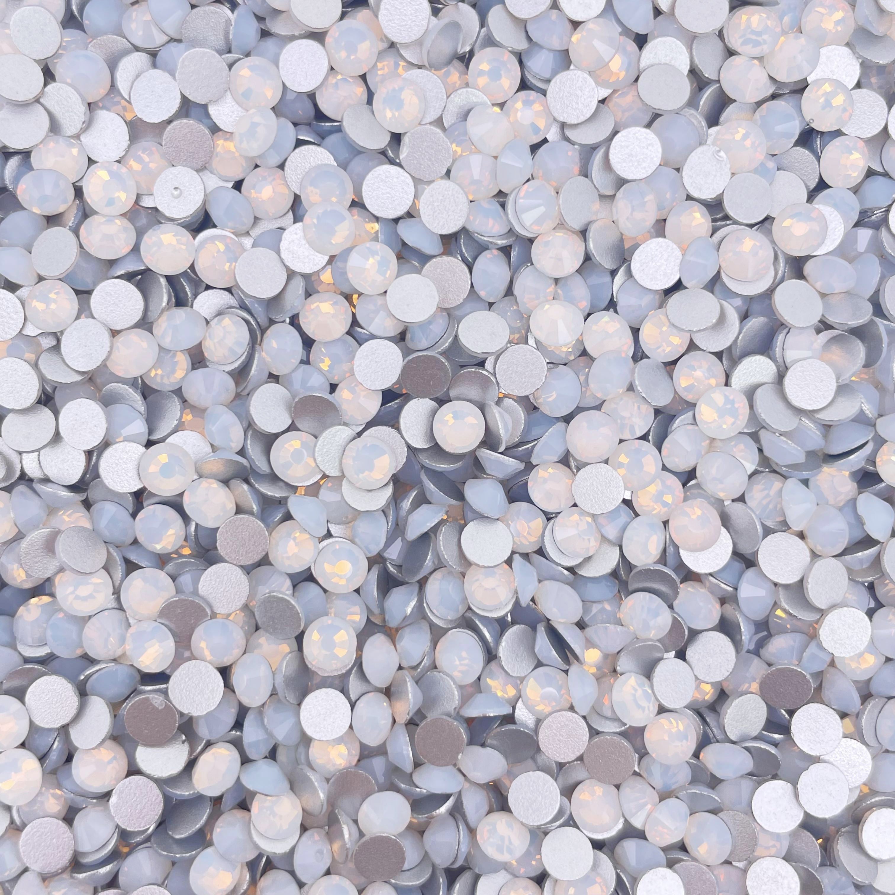 White Opal Glass Rhinestones