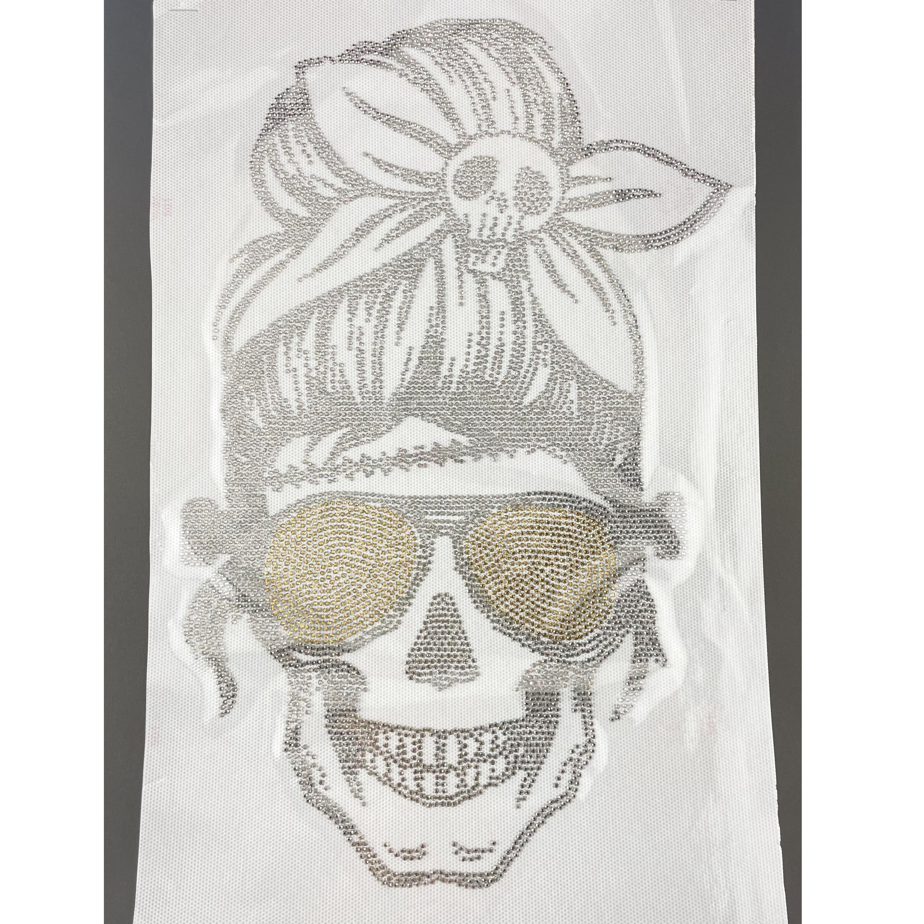 Messy Bun Skull Hotfix Transfer