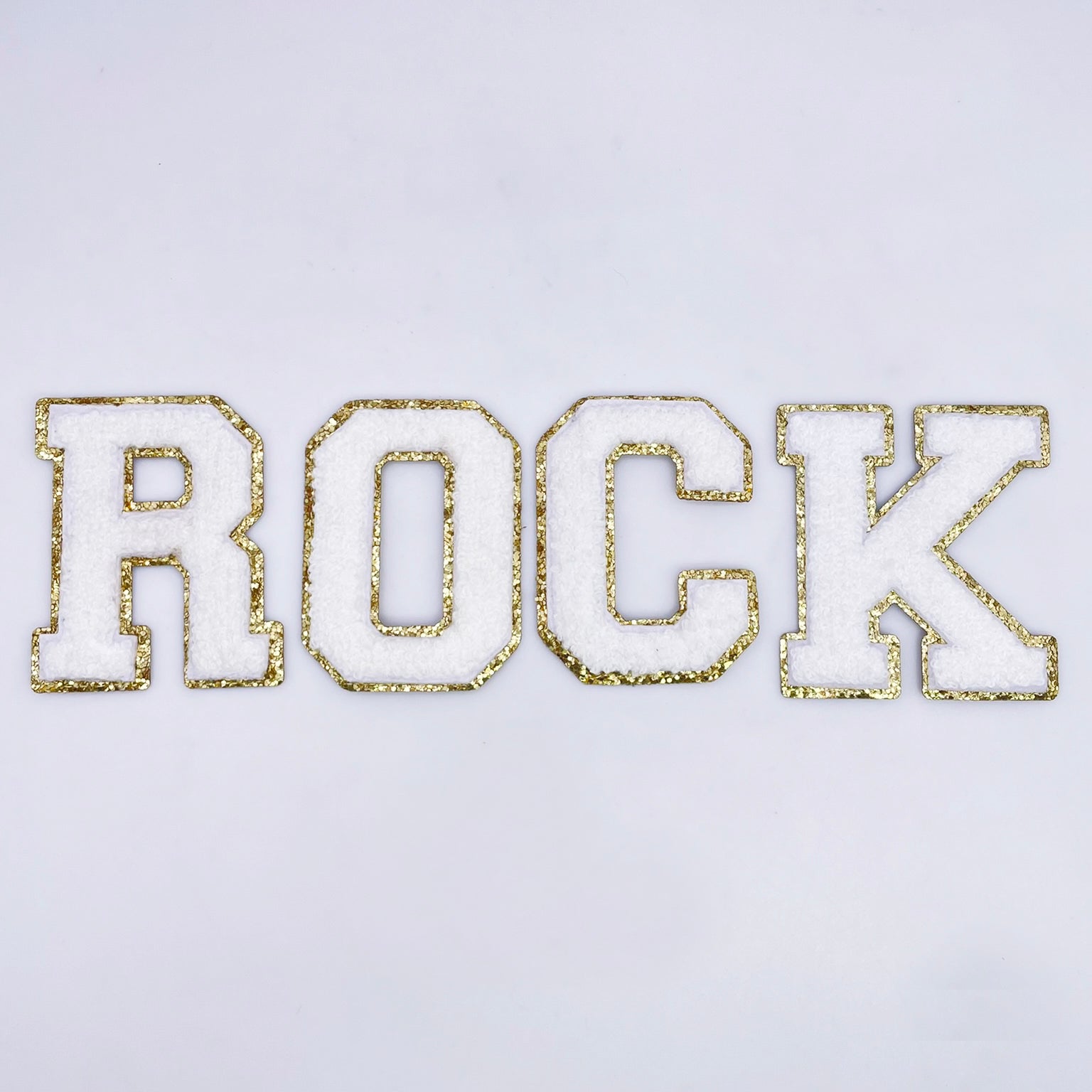 White Hotfix Chenille Letters 2.8"