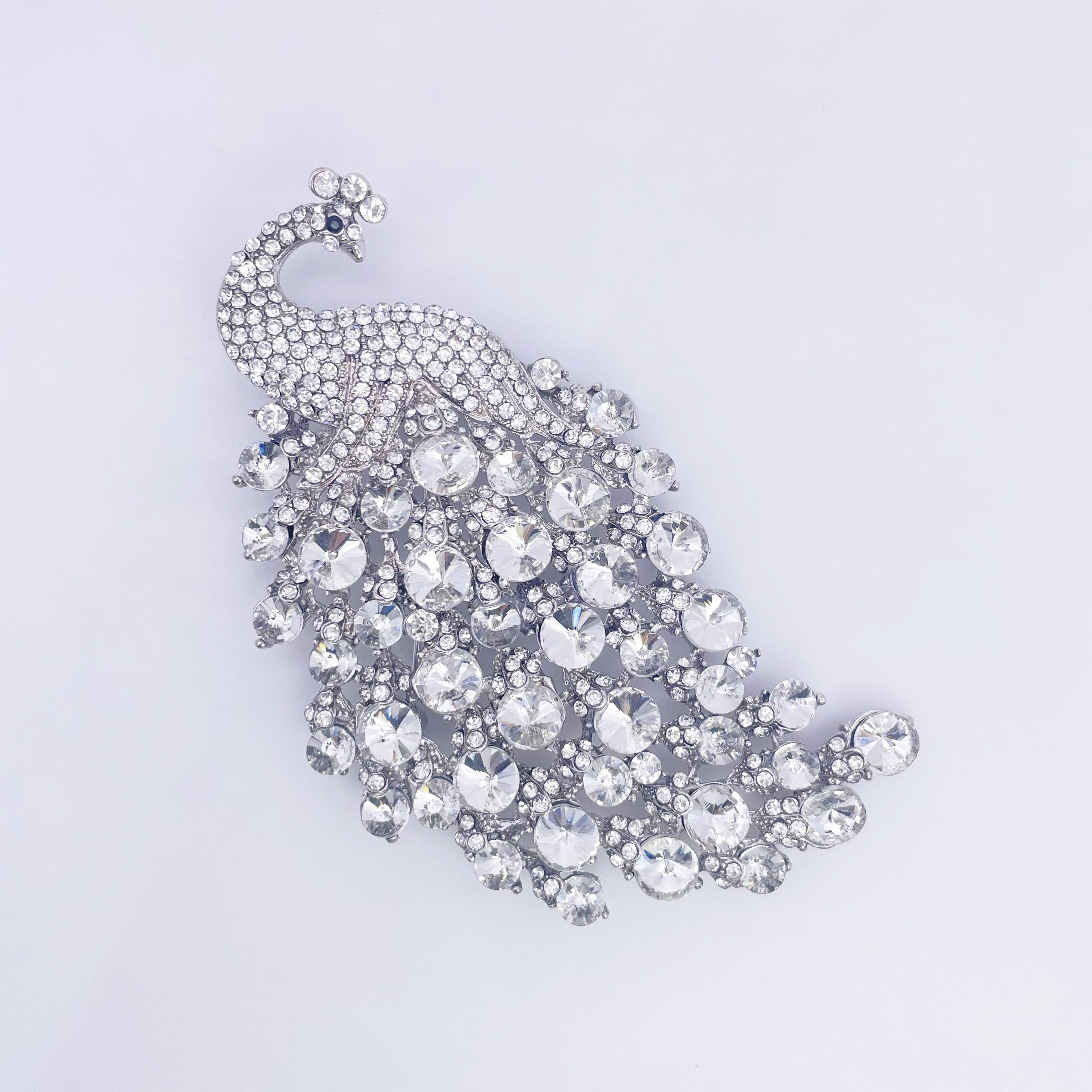 4" Peacock Rhinestone Brooch | BRH-20