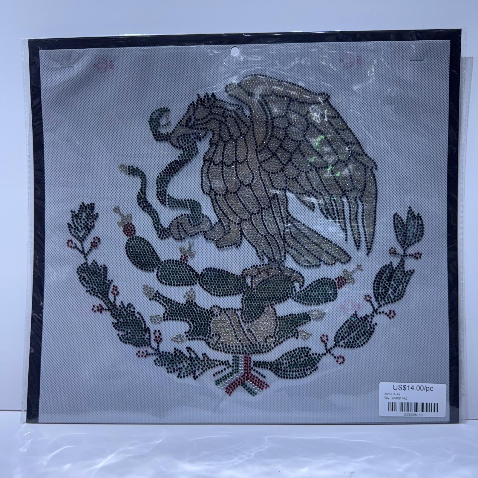 Mexican Flag Hotfix Rhinestone Transfer