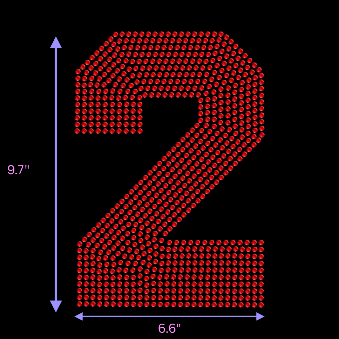9.5" Hotfix Rhinestone Jersey Numbers
