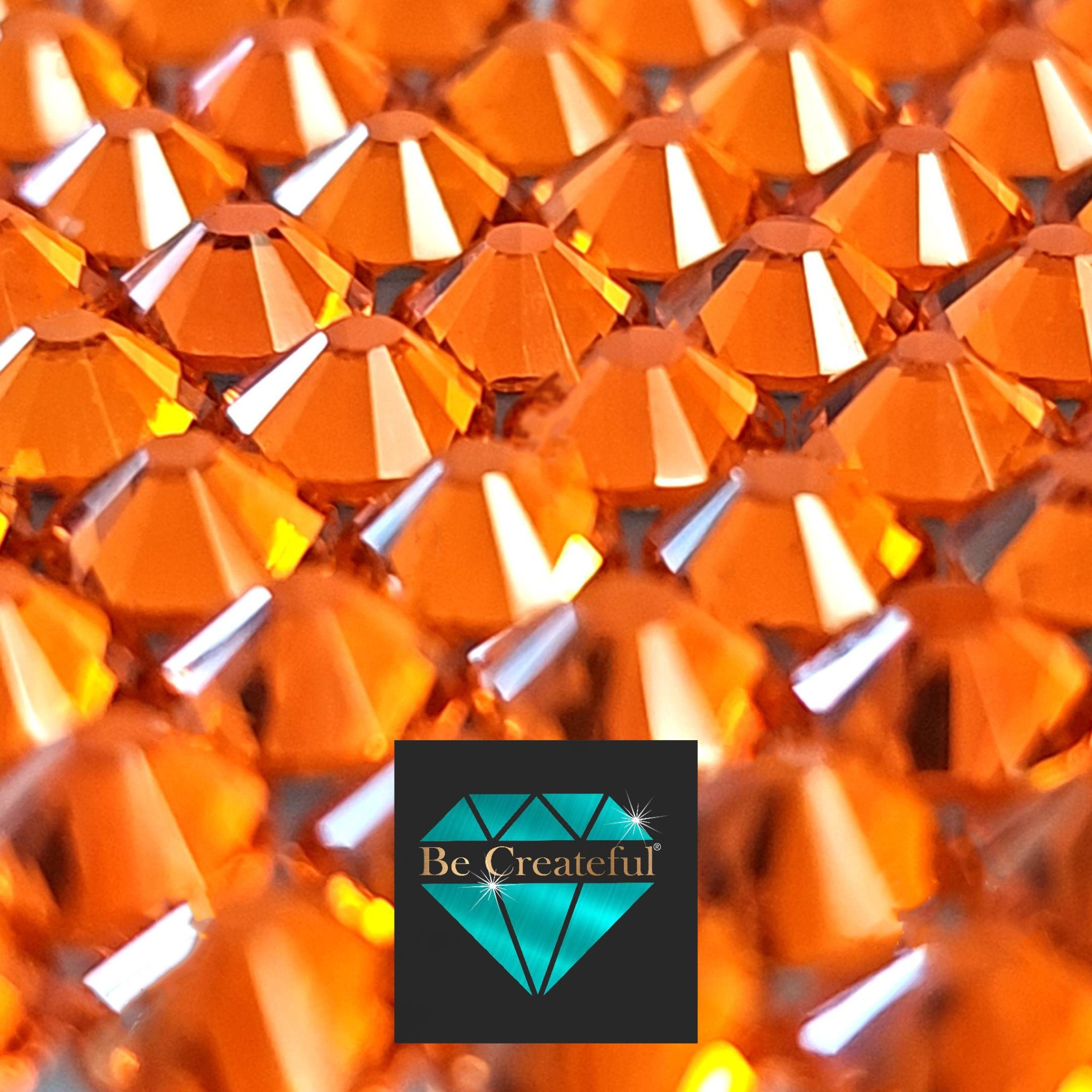 Hyacinth Orange LUXE HOTFIX Rhinestones