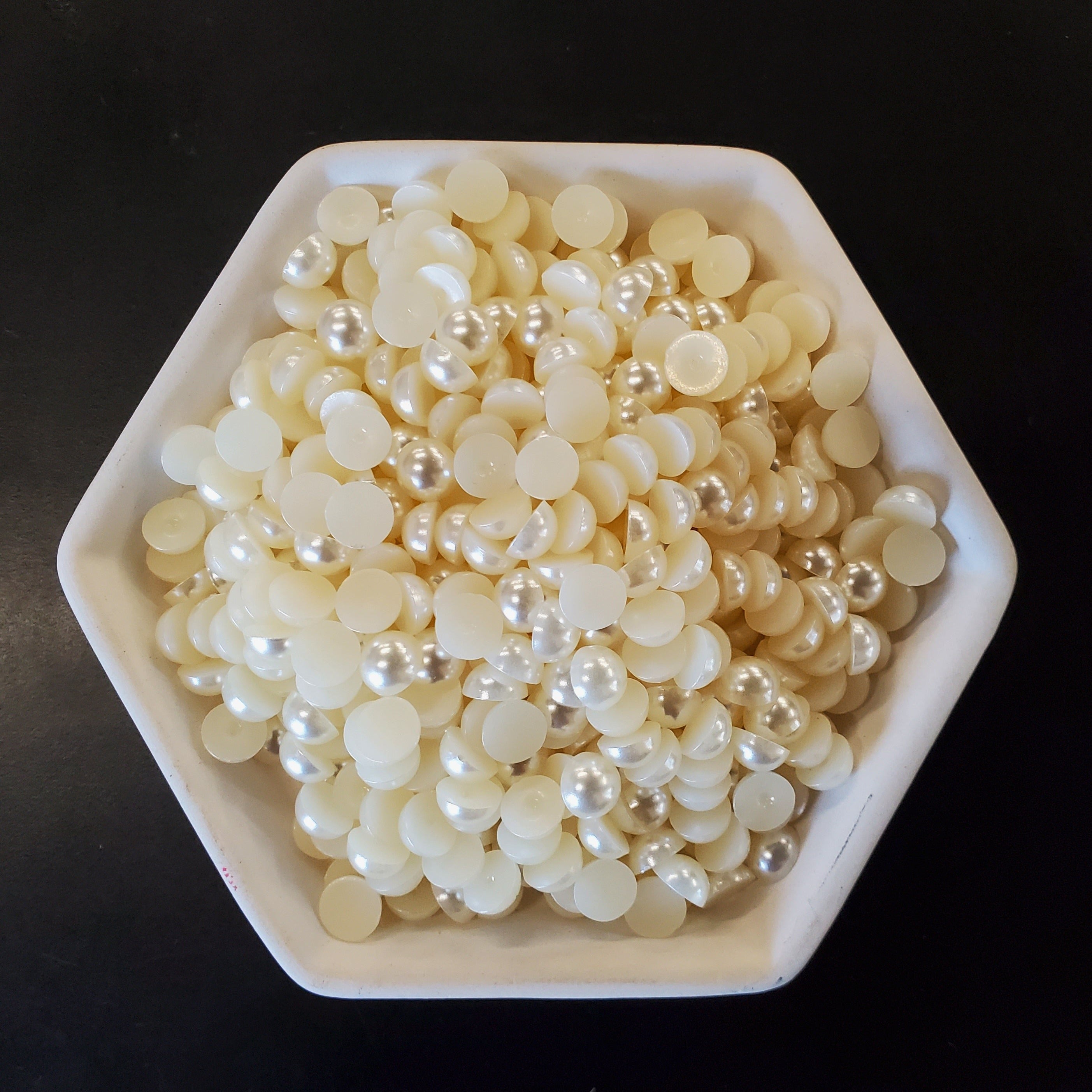 Ivory Resin Decoden Cabochon Flatback Pearls