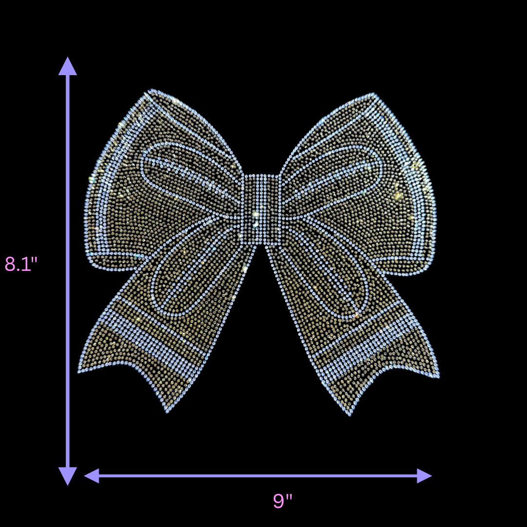 Rhinestone Football Bow Transfer