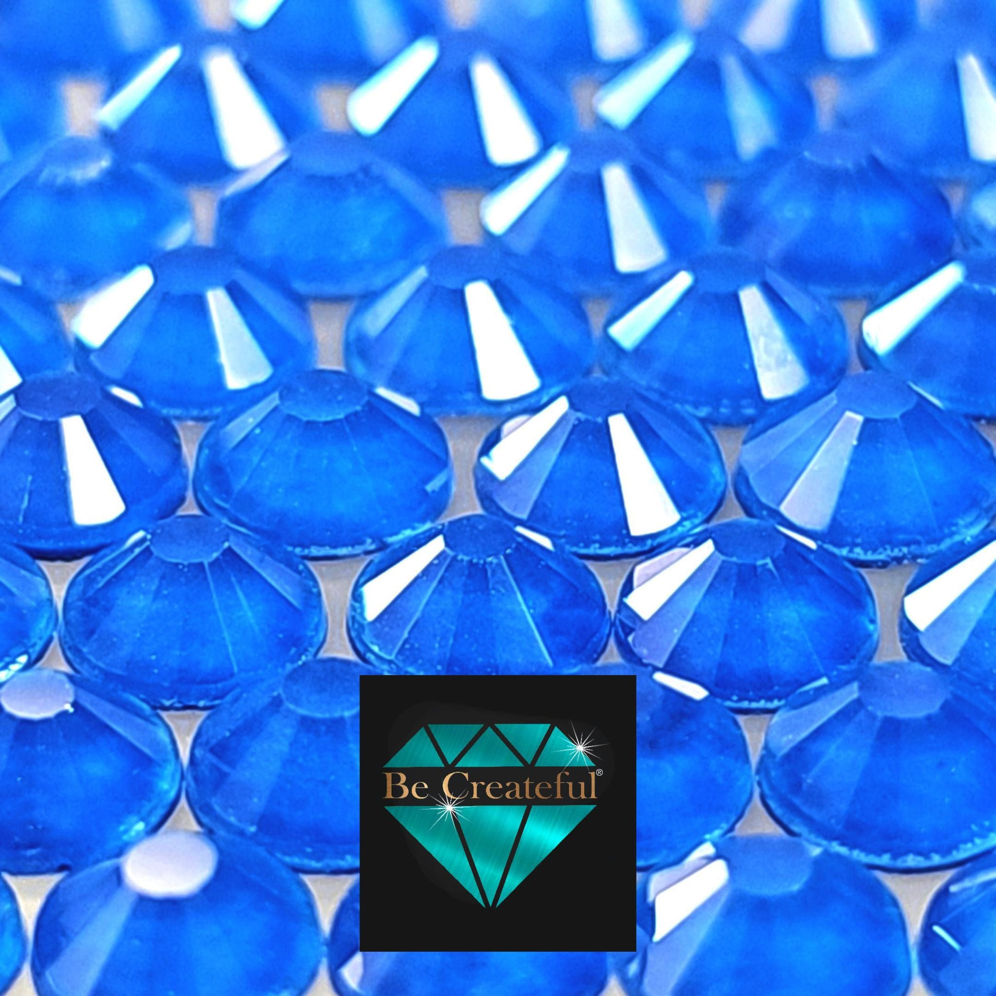 Neon Blue LUXE HOTFIX Rhinestones