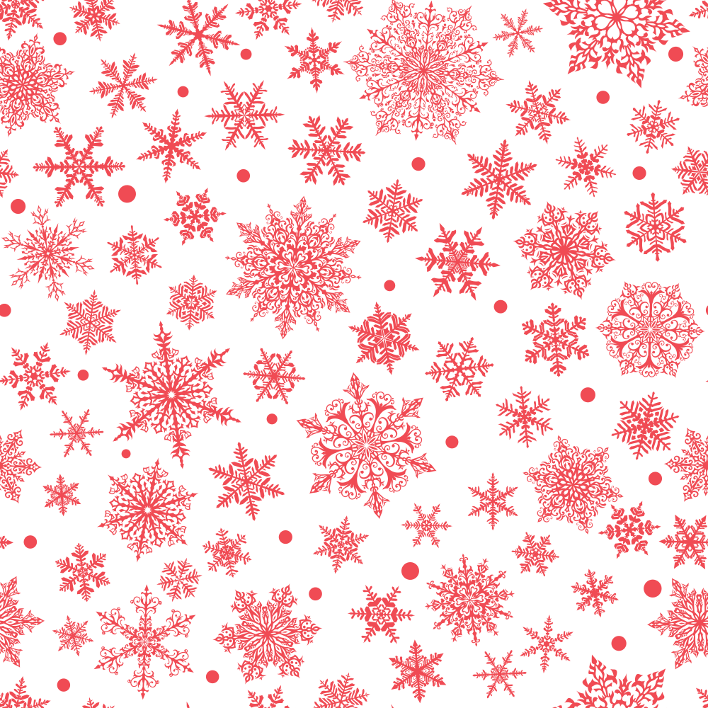Complex Snowflakes Fabric - Red