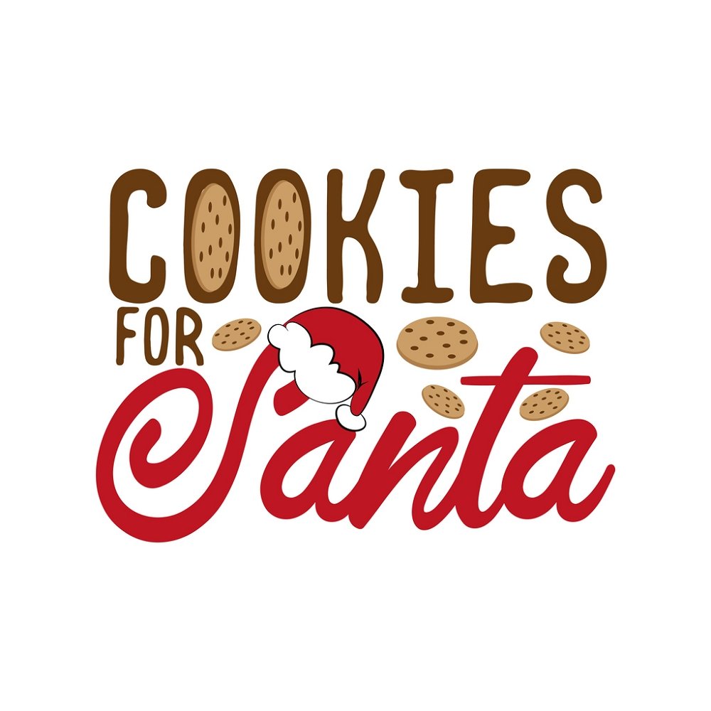 Cookies For Santa Fabric Panel - White