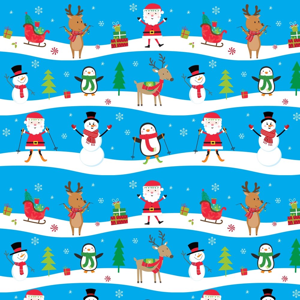 Christmas With Friends Fabric - Blue