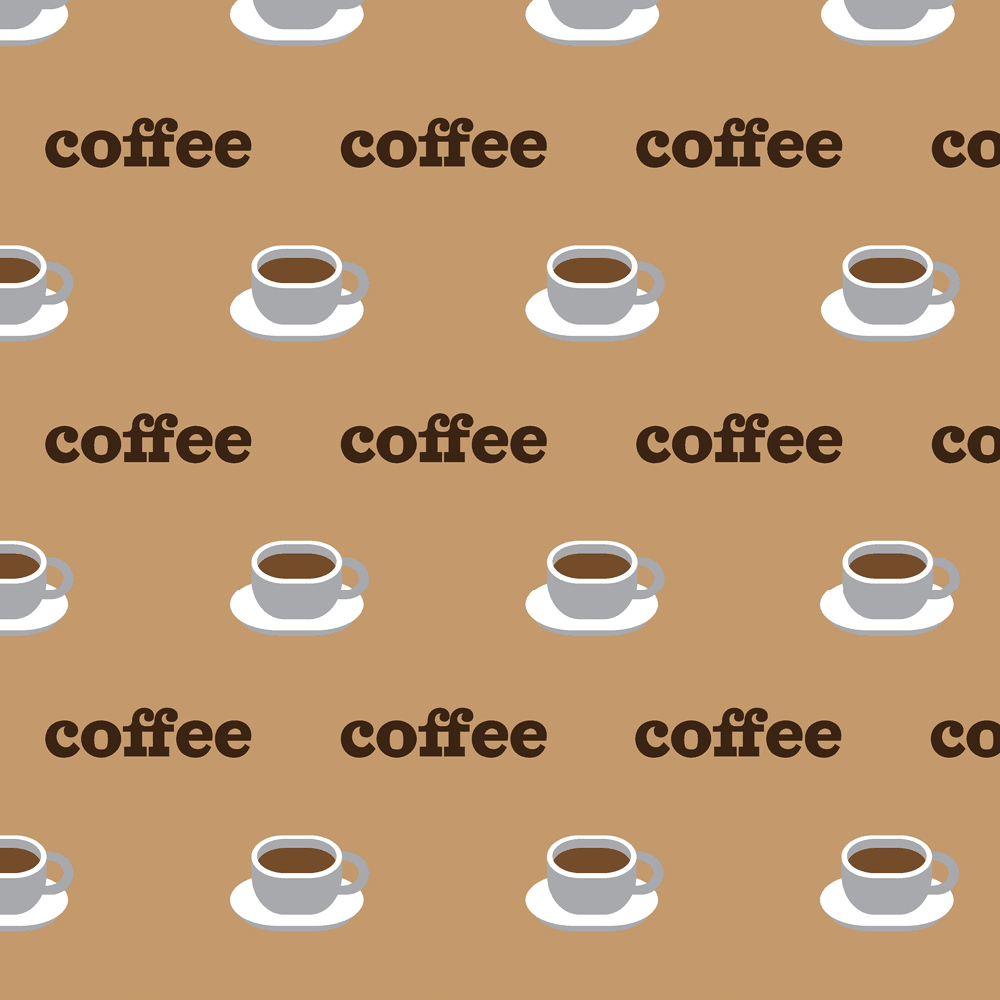 Coffee Cup Fabric - Brown