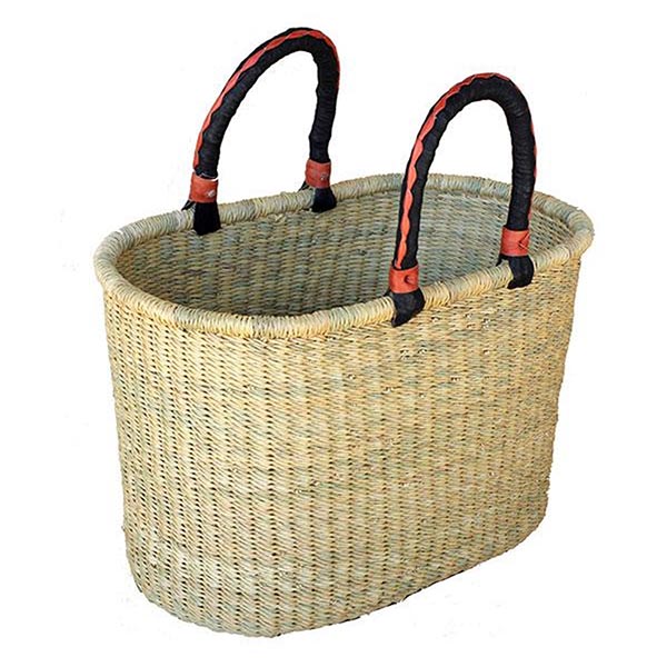 African Fair Trade Basket - Natural Oval