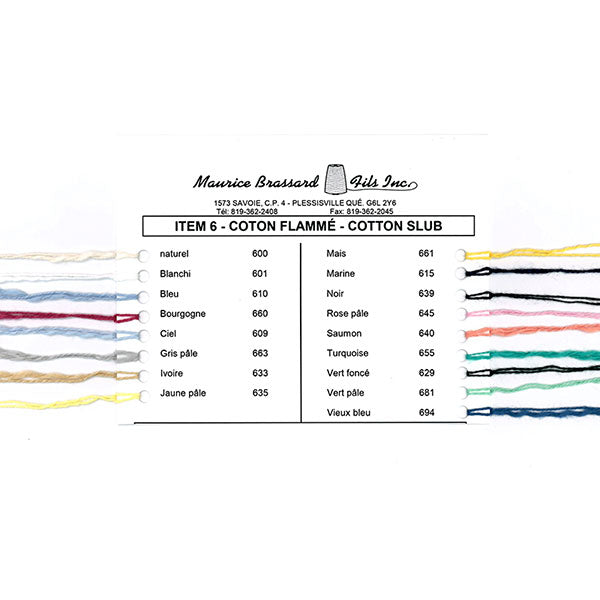 Maurice Brassard Cotton Slub Yarn Color Card