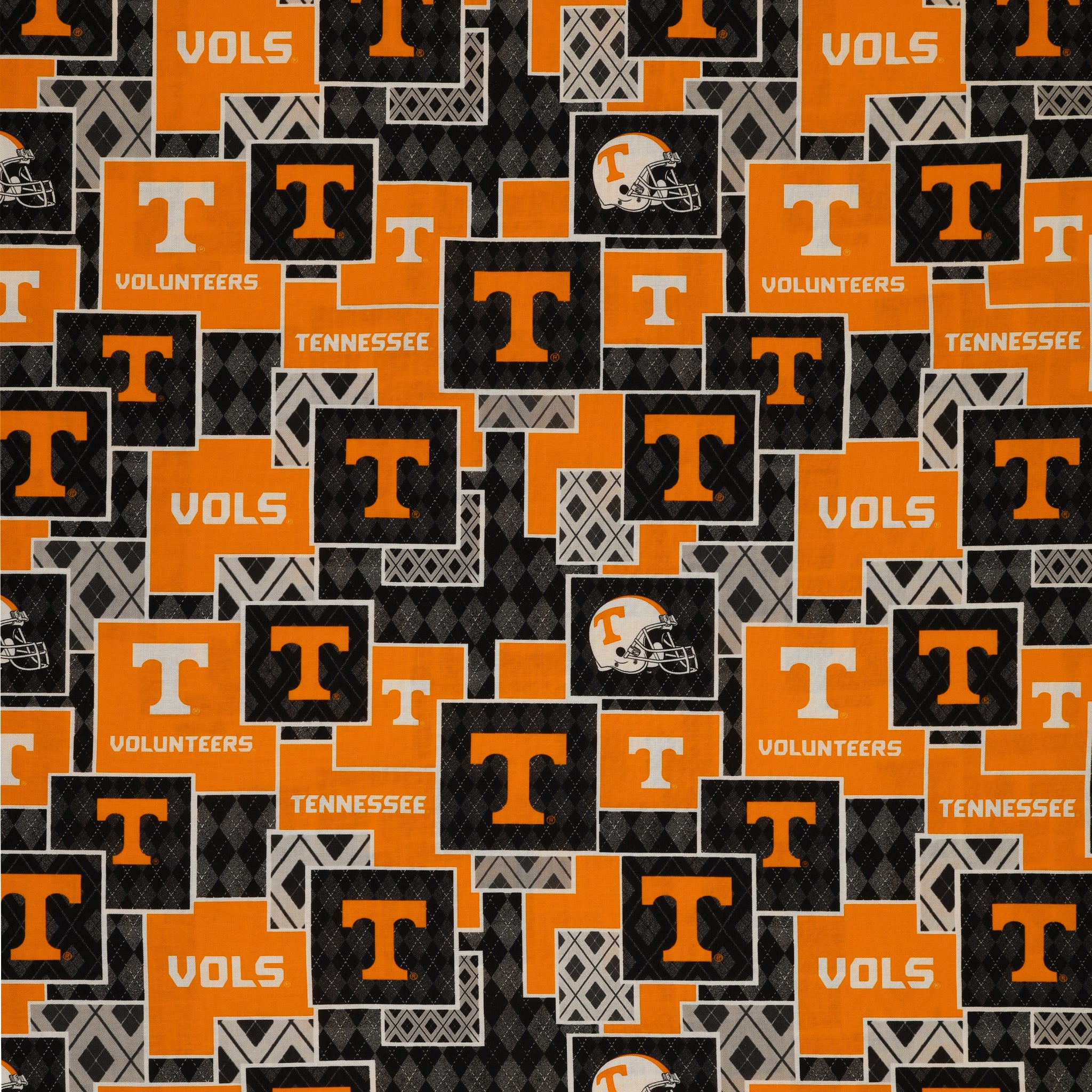 University of Tennessee Argyle Boxes Fabric