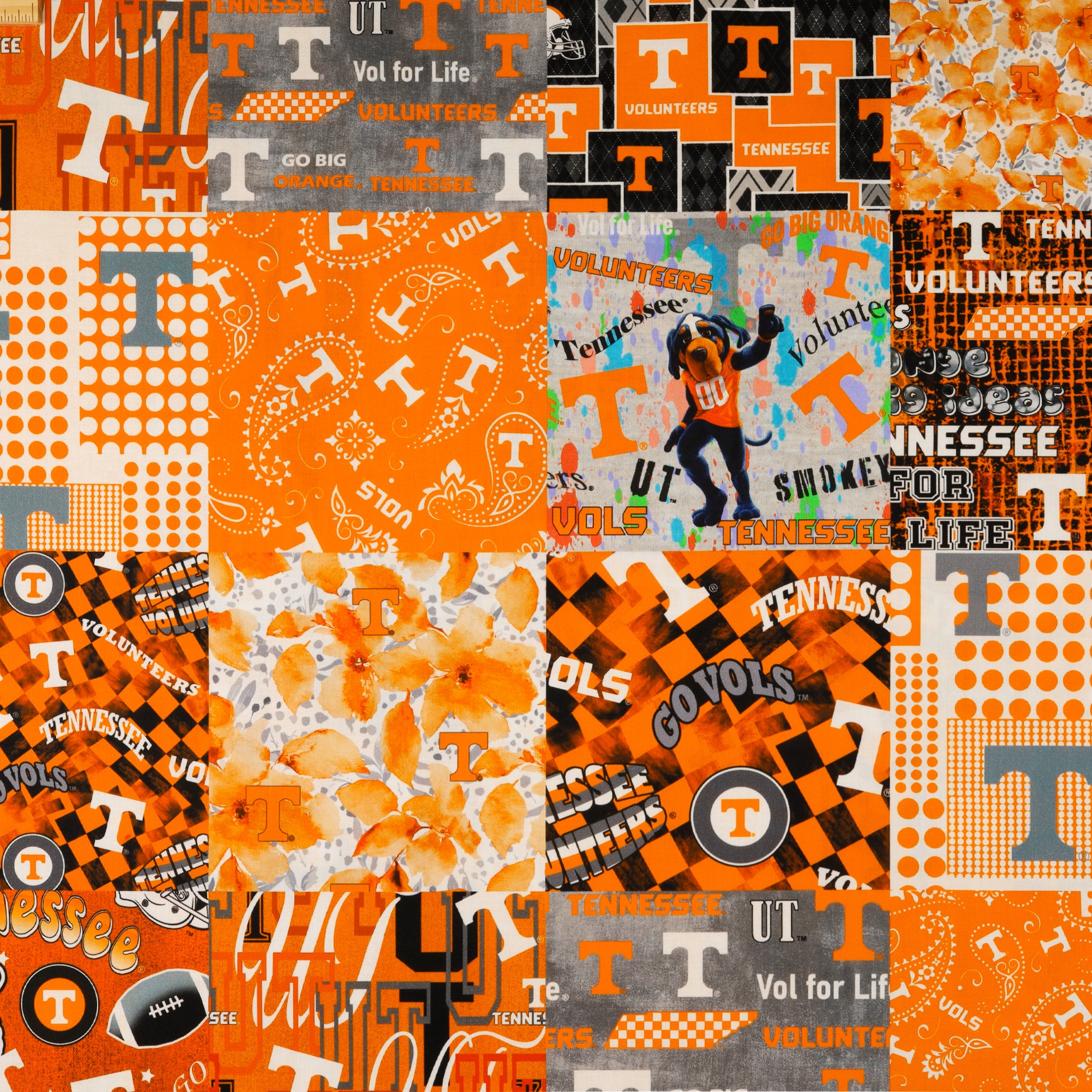University of Tennessee Cheater Quilt Fabric