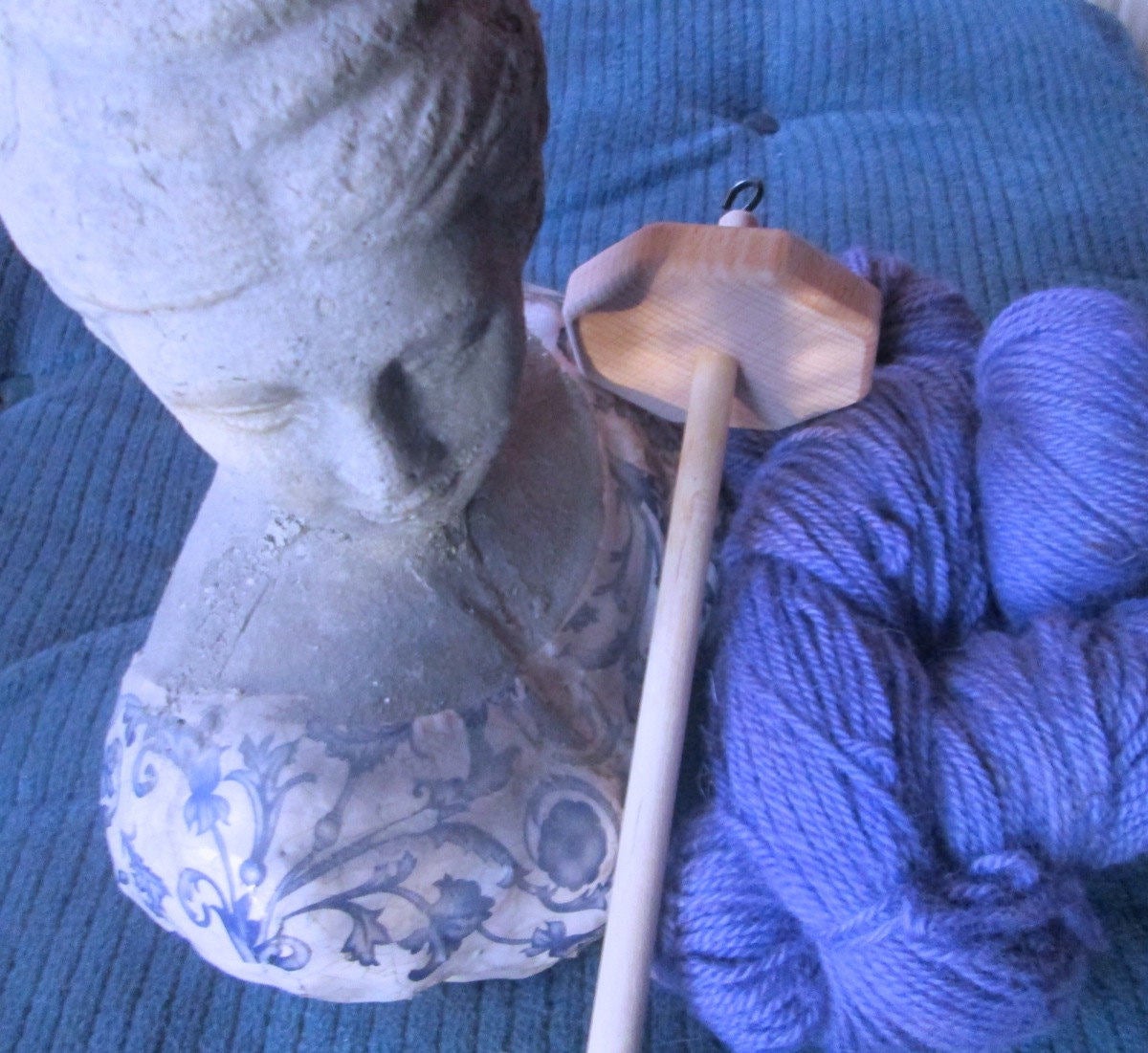 Louet Top Whorl Octagon Drop Spindle Plus Fiber for Spinning SUPER FAST SHIPPING!