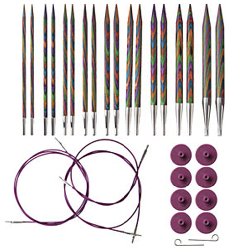 Options Interchangeable Rainbow Wood Circular Knitting Needle Set