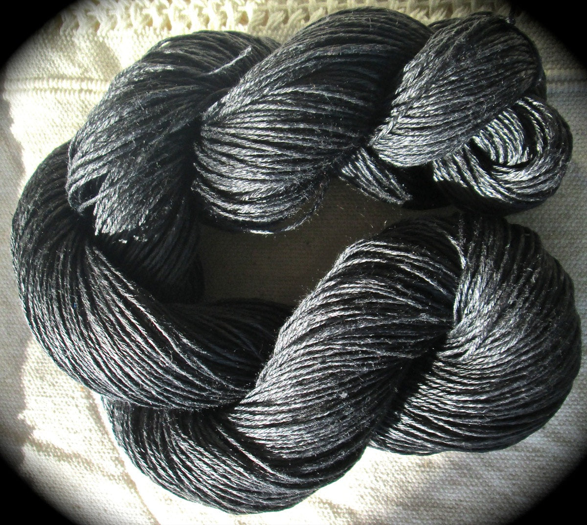 Wet Spun Linen Yarn Soft & Durable Charcoal Gray