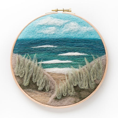 Painting with Wool Needle Felting Kit - Beach View