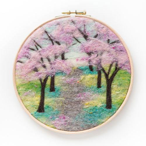 Painting with Wool Needle Felting Kit - Cherry Blossoms