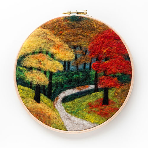 Painting with Wool Needle Felting Kit - Fall Foliage