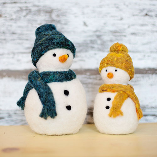 Sculpting with Wool Needle Felting Kit - Snowmen
